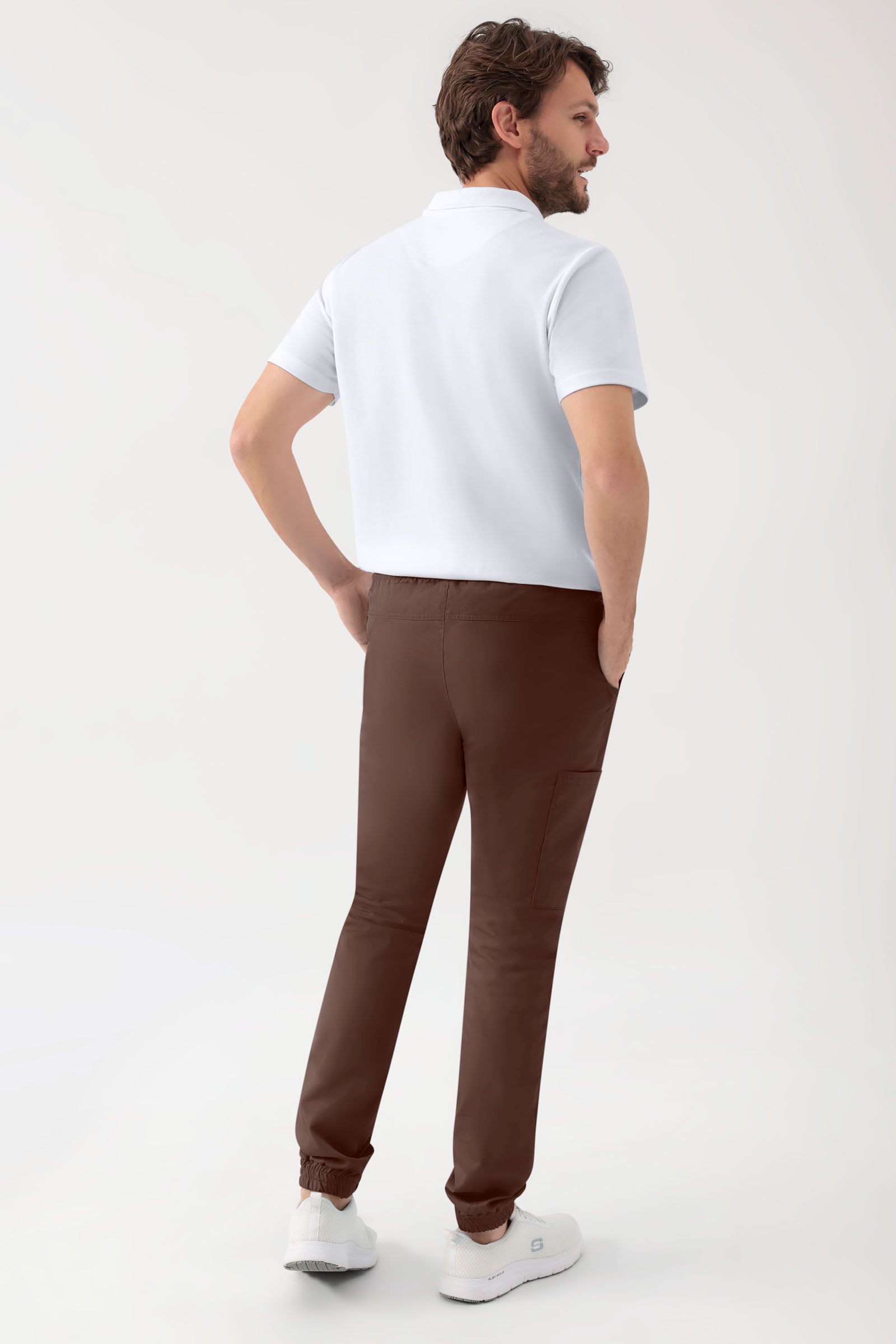 GREEN Stretch Hose Herren - Jogpants Style coffee
