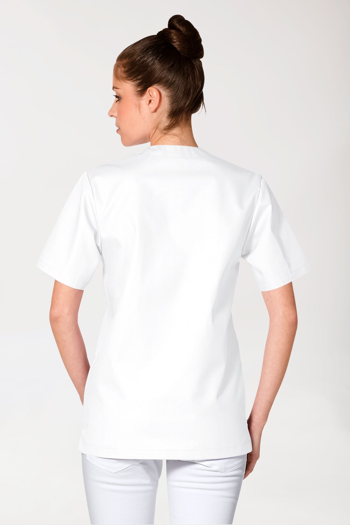 JUST STRONG Schlupfkasack Unisex - V-Ausschnitt weiß