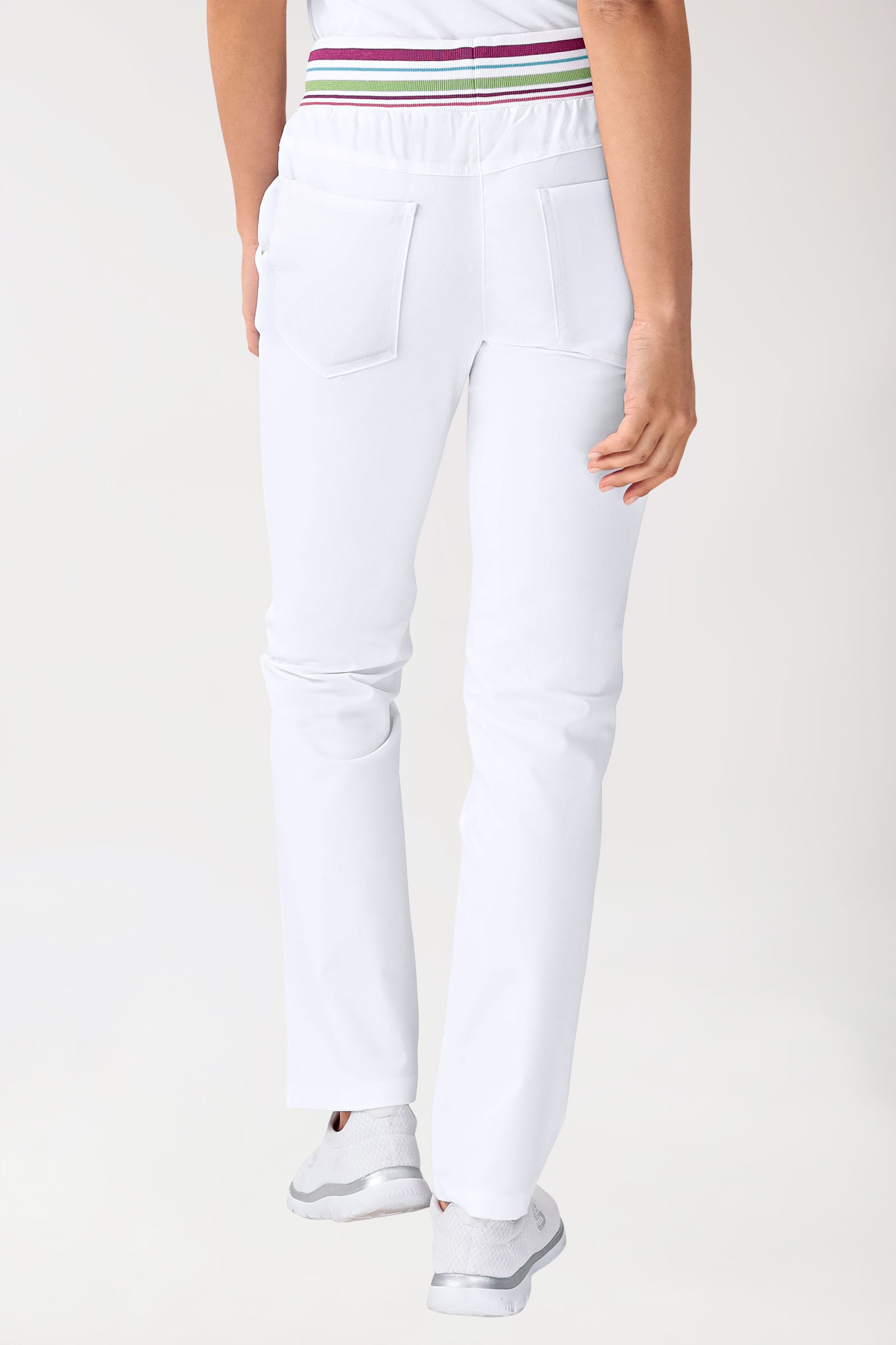 Stretch Hose Damen - Strickbund weiß