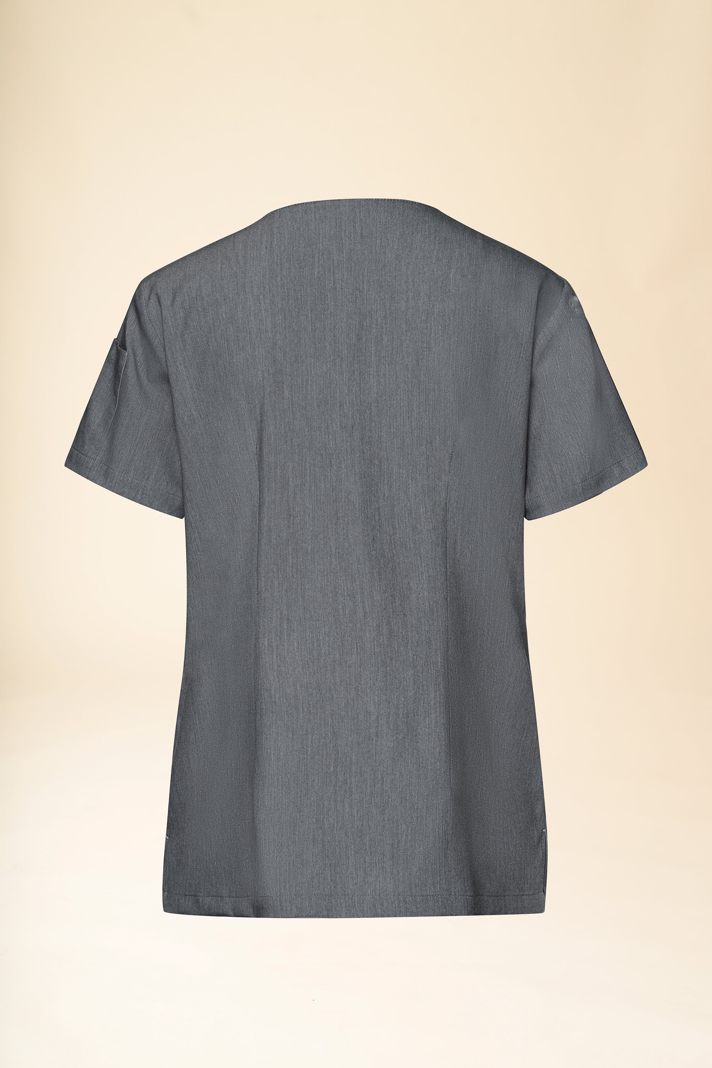 KAERE Schlupfkasack Damen - V-Ausschnitt grau melange, Rückansicht