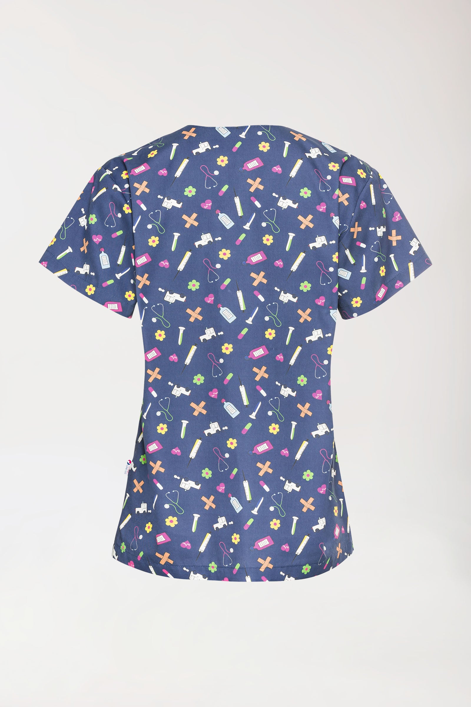 Leichter Schlupfkasack Damen - Alloverprint navy/bunt