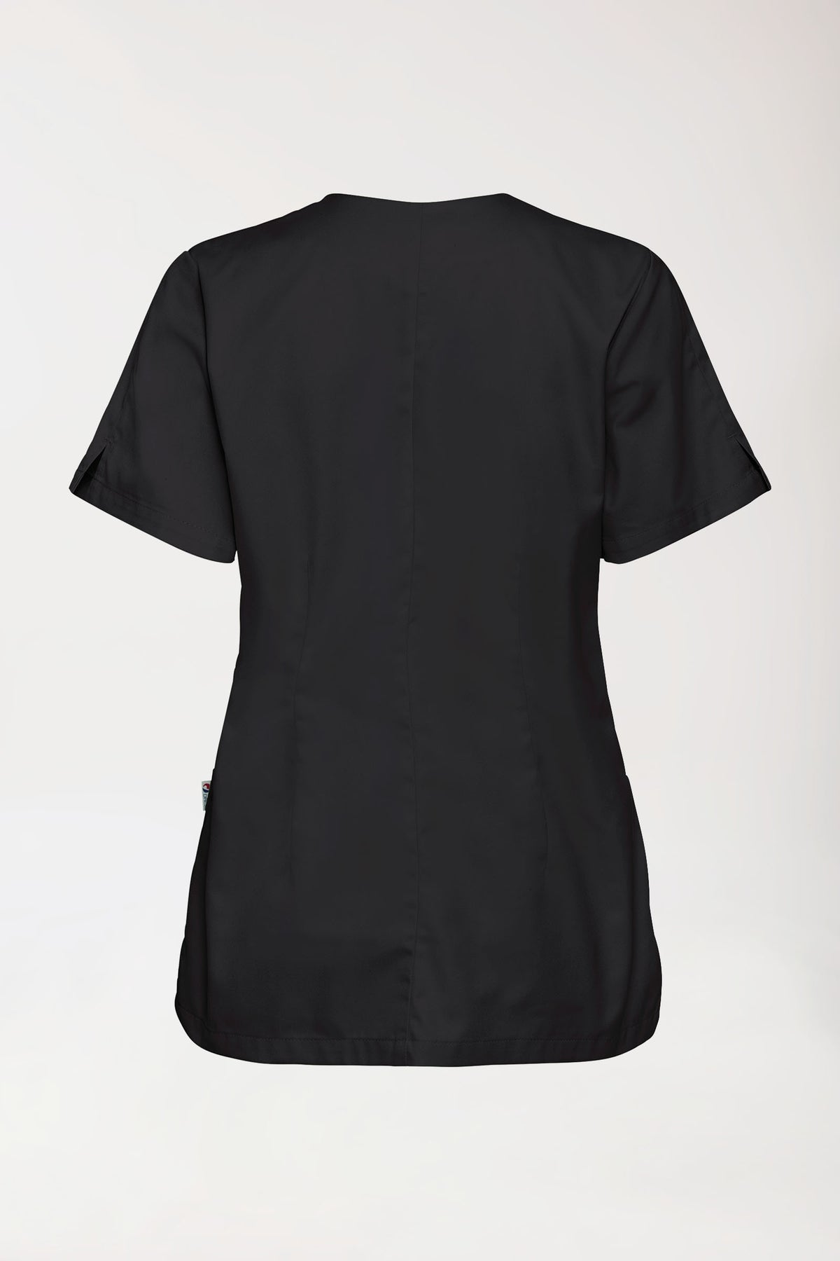 CORE Schlupfkasack Damen curved fit - mit Druckknöpfen schwarz