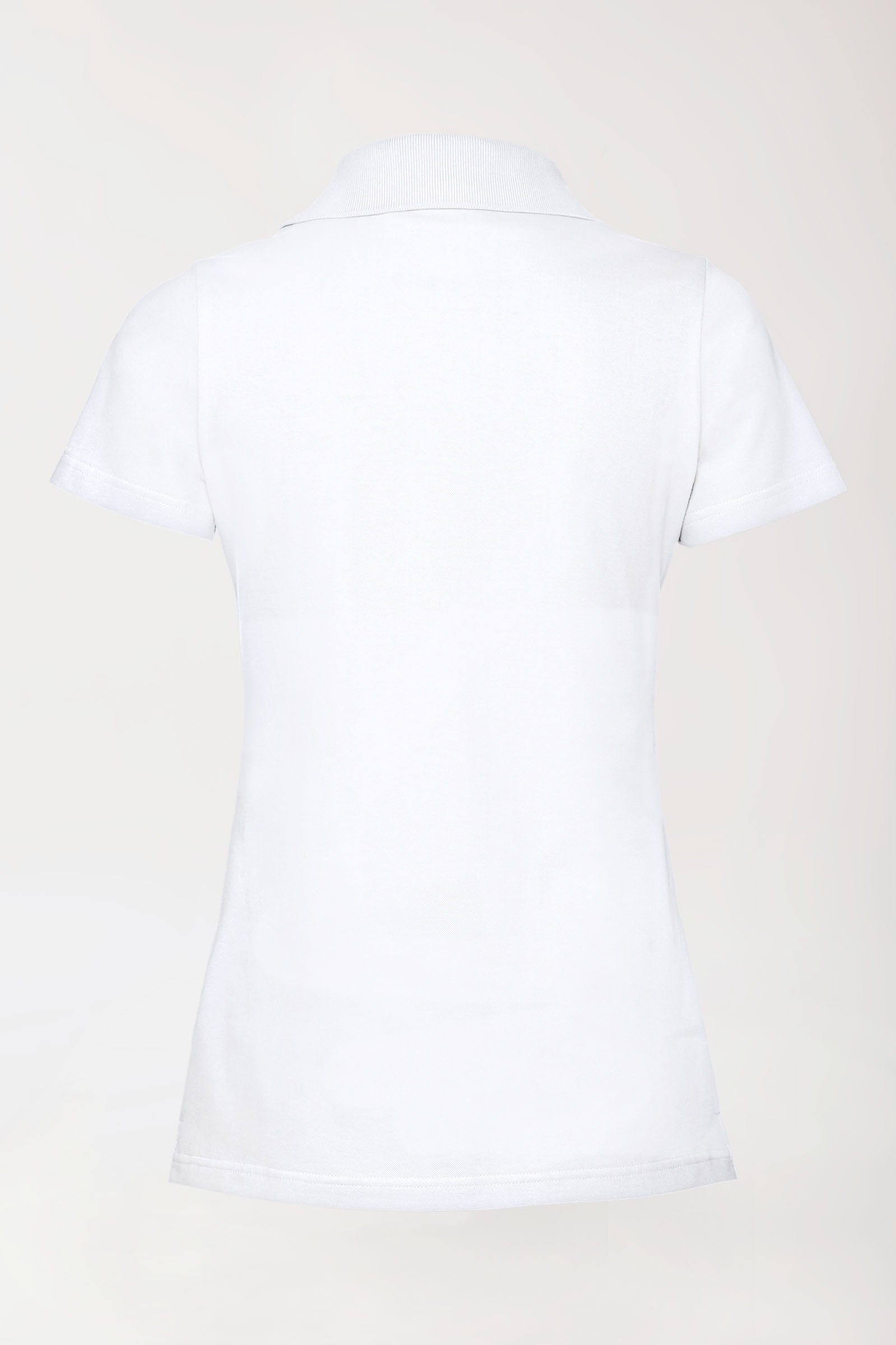Stretch Shirt Damen - Polokragen weiß
