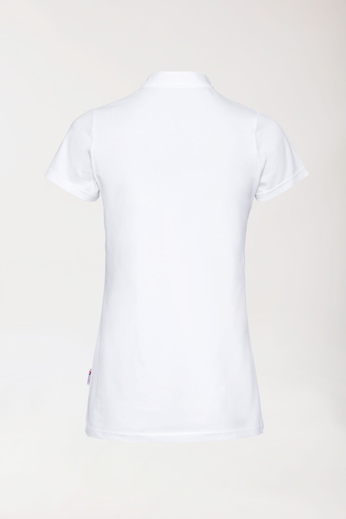 Stretch Shirt Damen - Stehkragen weiß, Rückansicht