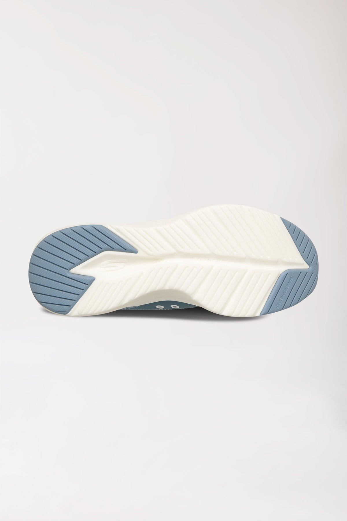 Damen Sneaker-SKECHERS Slip-ins-weiß/hellblau, Rückansicht