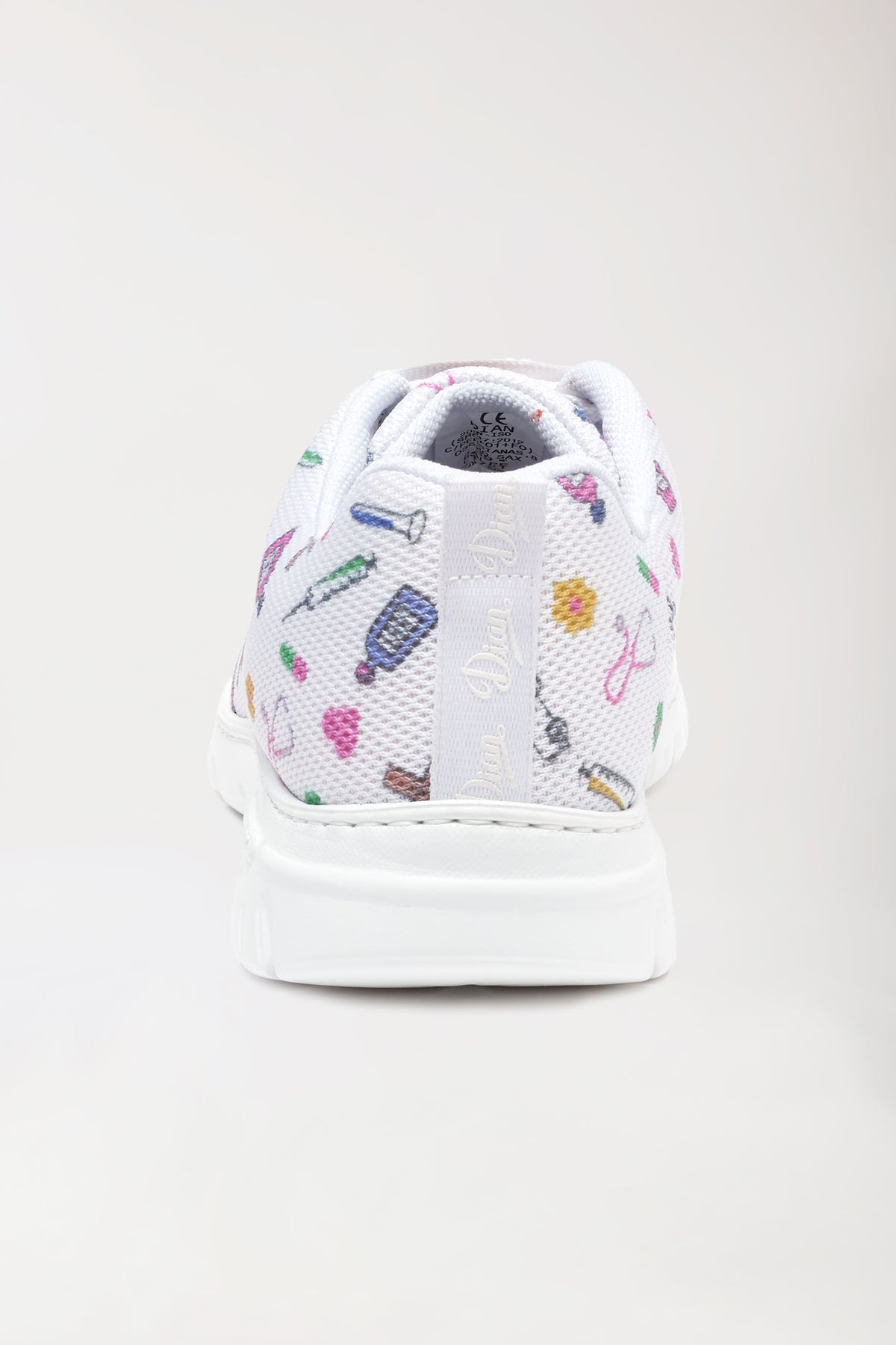 Unisex Berufsschuh weiß/bunt, Rückansicht