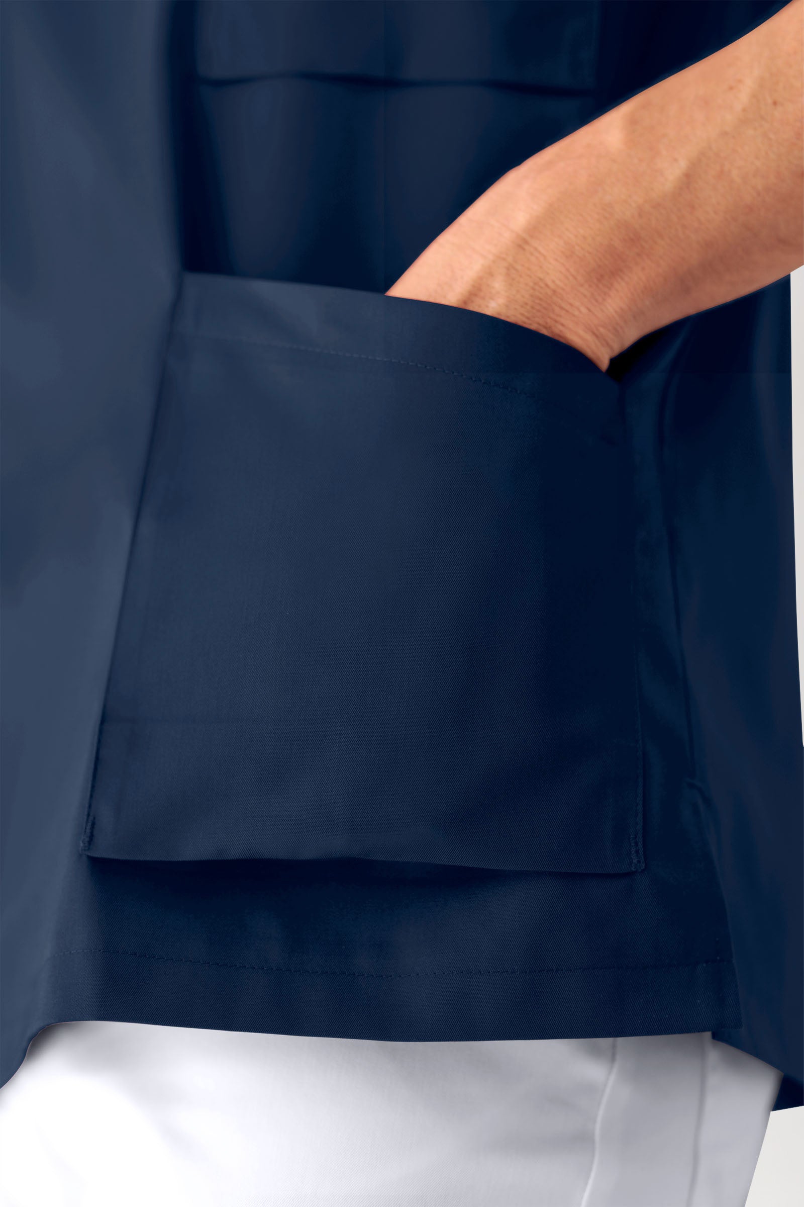 Schlupfkasack Damen mit V-Ausschnitt navy