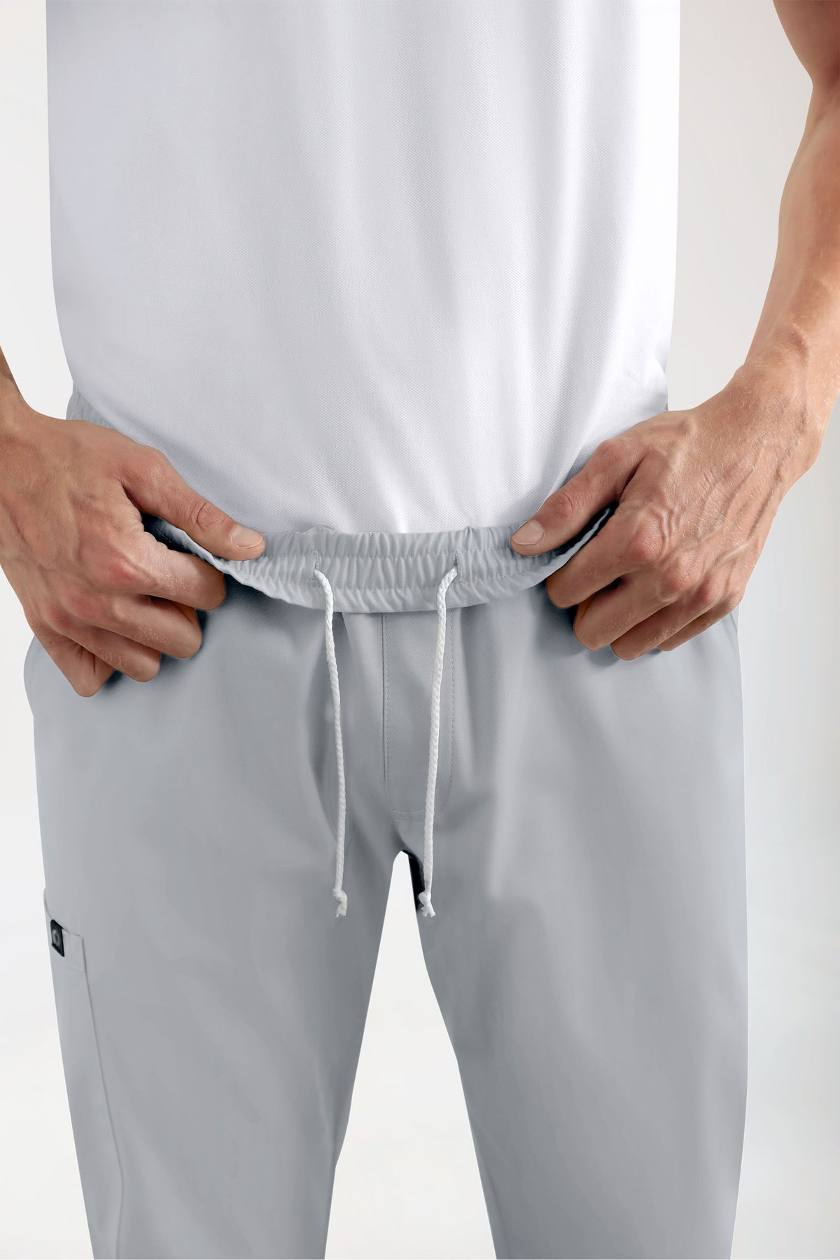 GREEN Stretch Hose Herren - Jogpants Style perlgrau