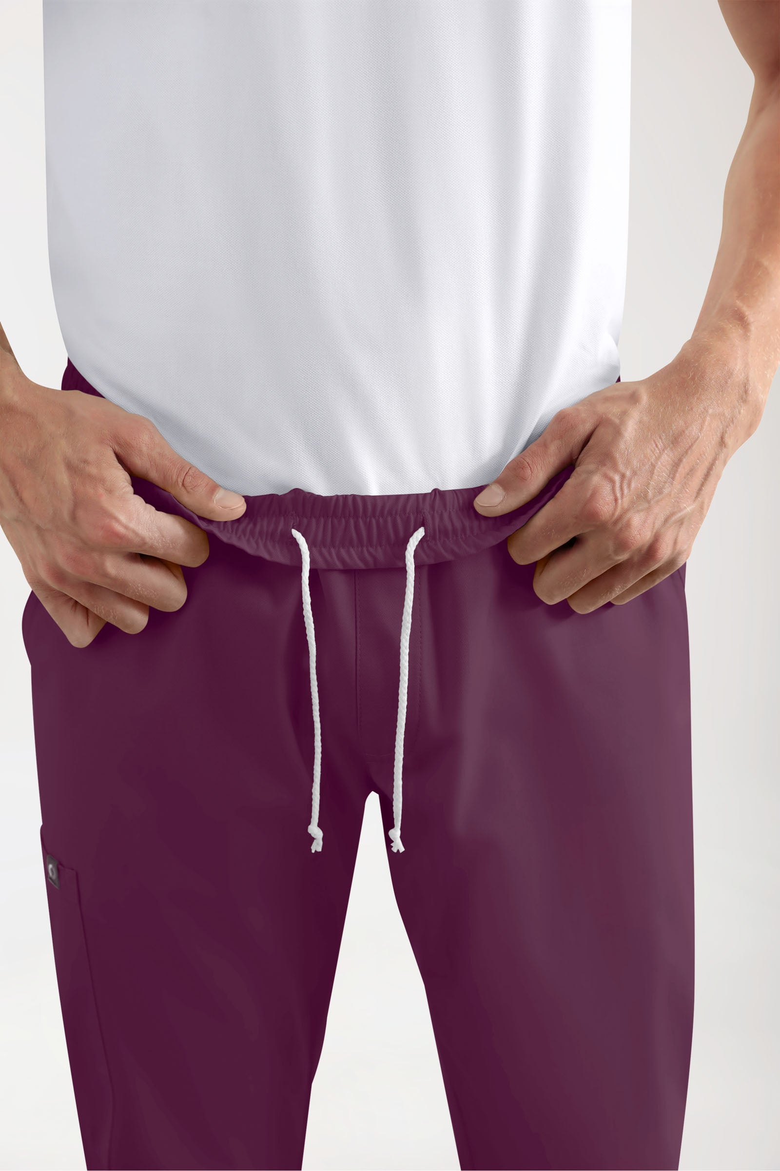 GREEN Stretch Hose Herren - Jogpants Style pflaume