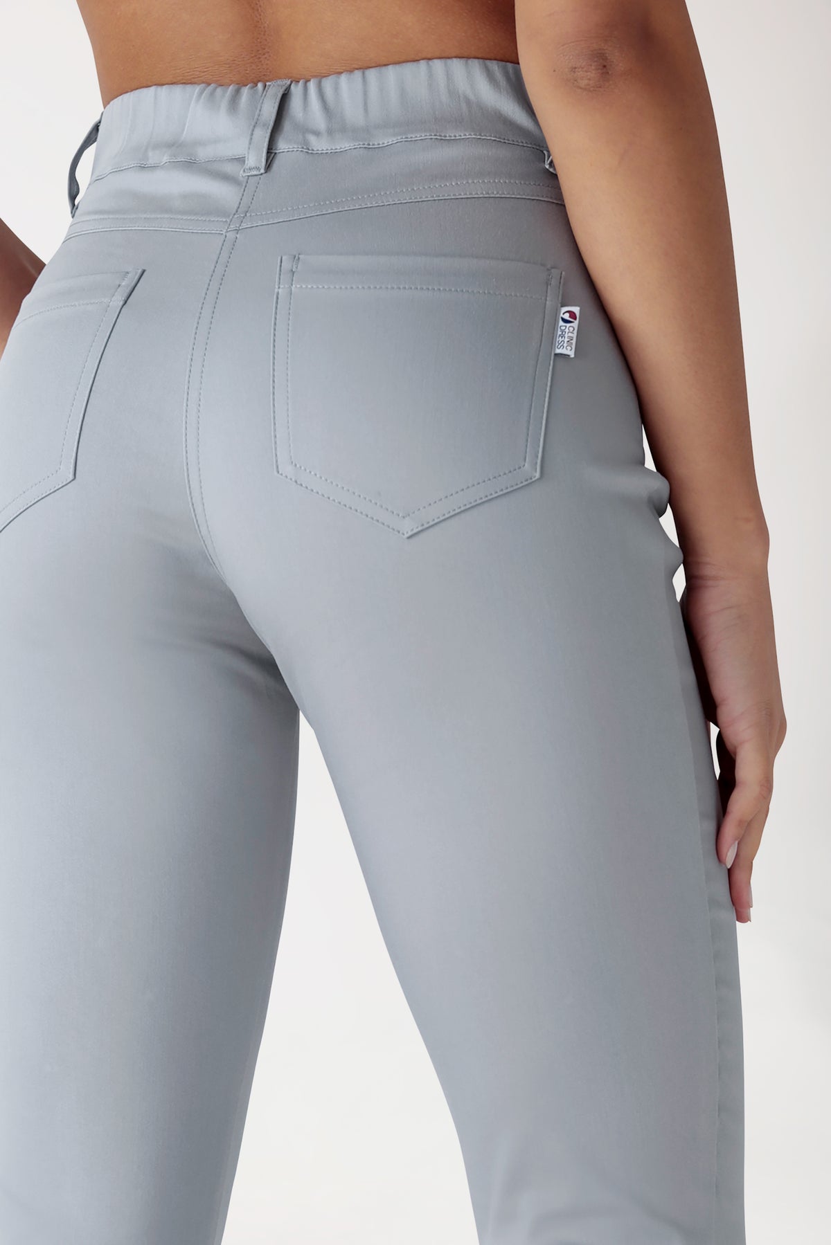 Stretch 5-Pocket Hose Damen - gerades Bein grau