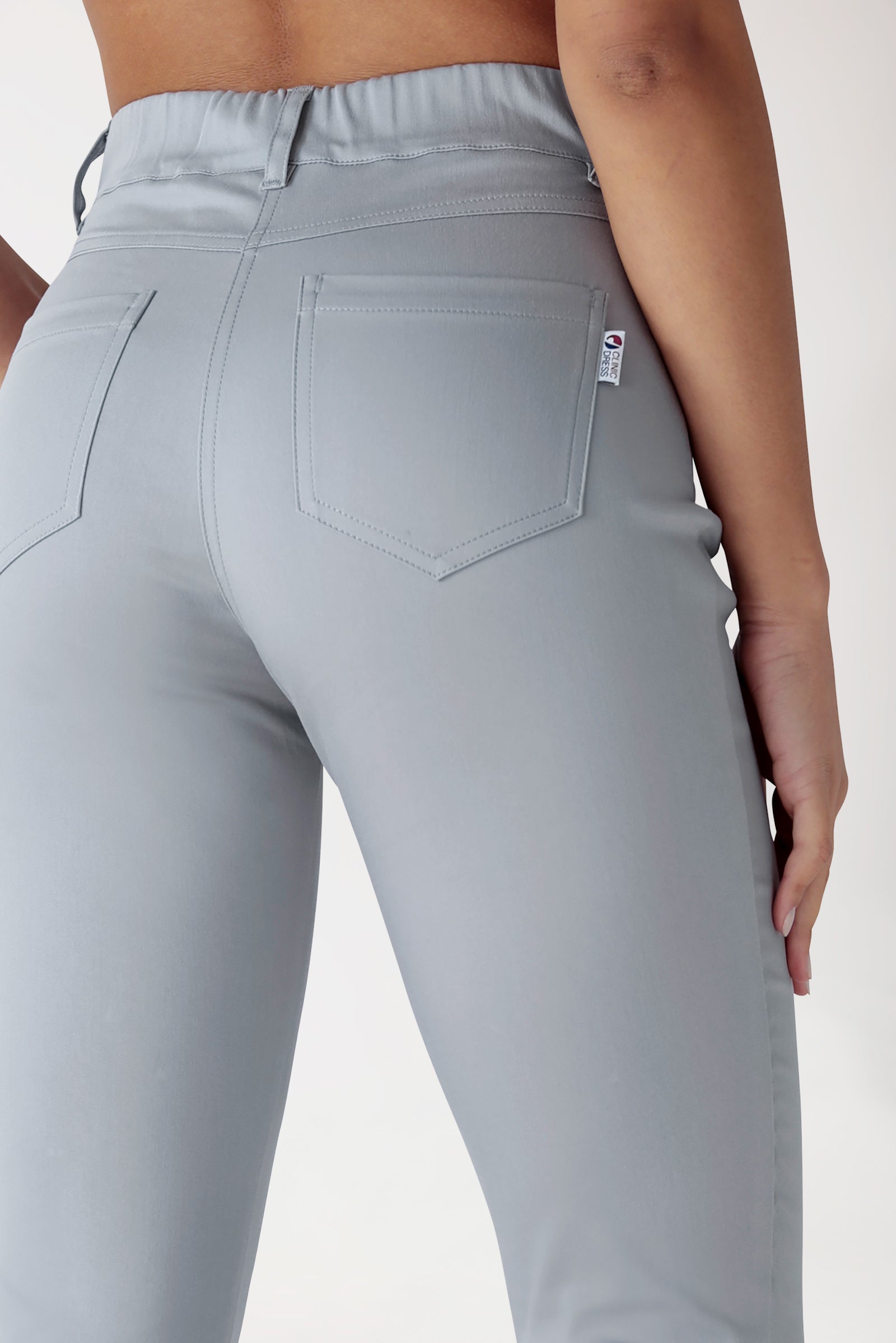 Stretch 5-Pocket Hose Damen - gerades Bein grau
