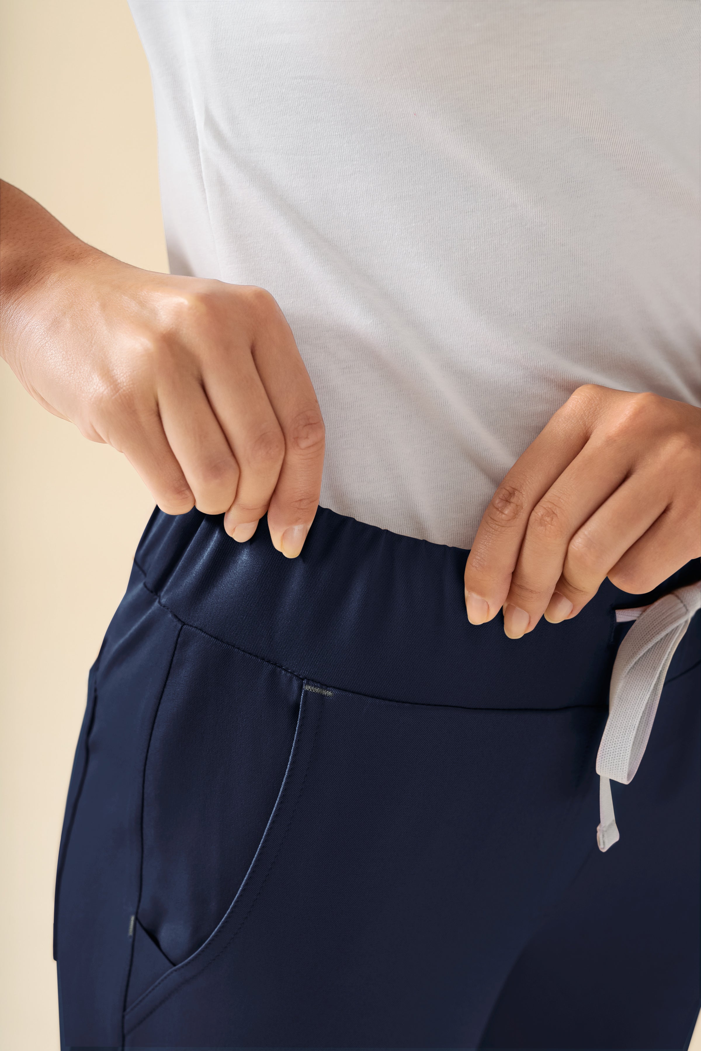 KAERE Hose Damen - Saumbündchen ohne Beintaschen navy
