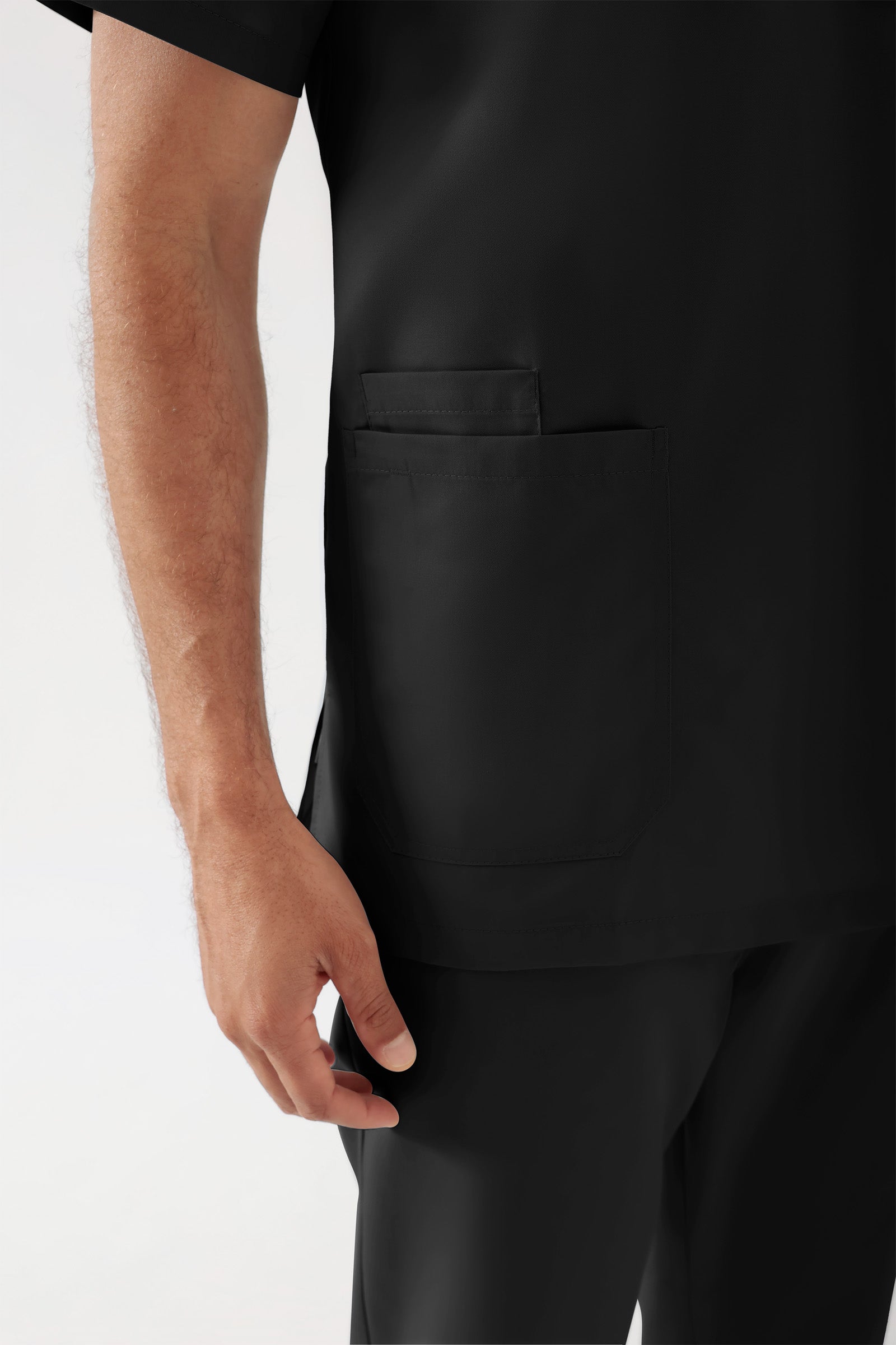 TENCEL™ Schlupfkasack Herren - V-Ausschnitt schwarz