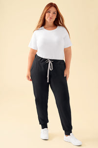 KAERE Hose Damen - Saumbündchen ohne Beintaschen schwarz