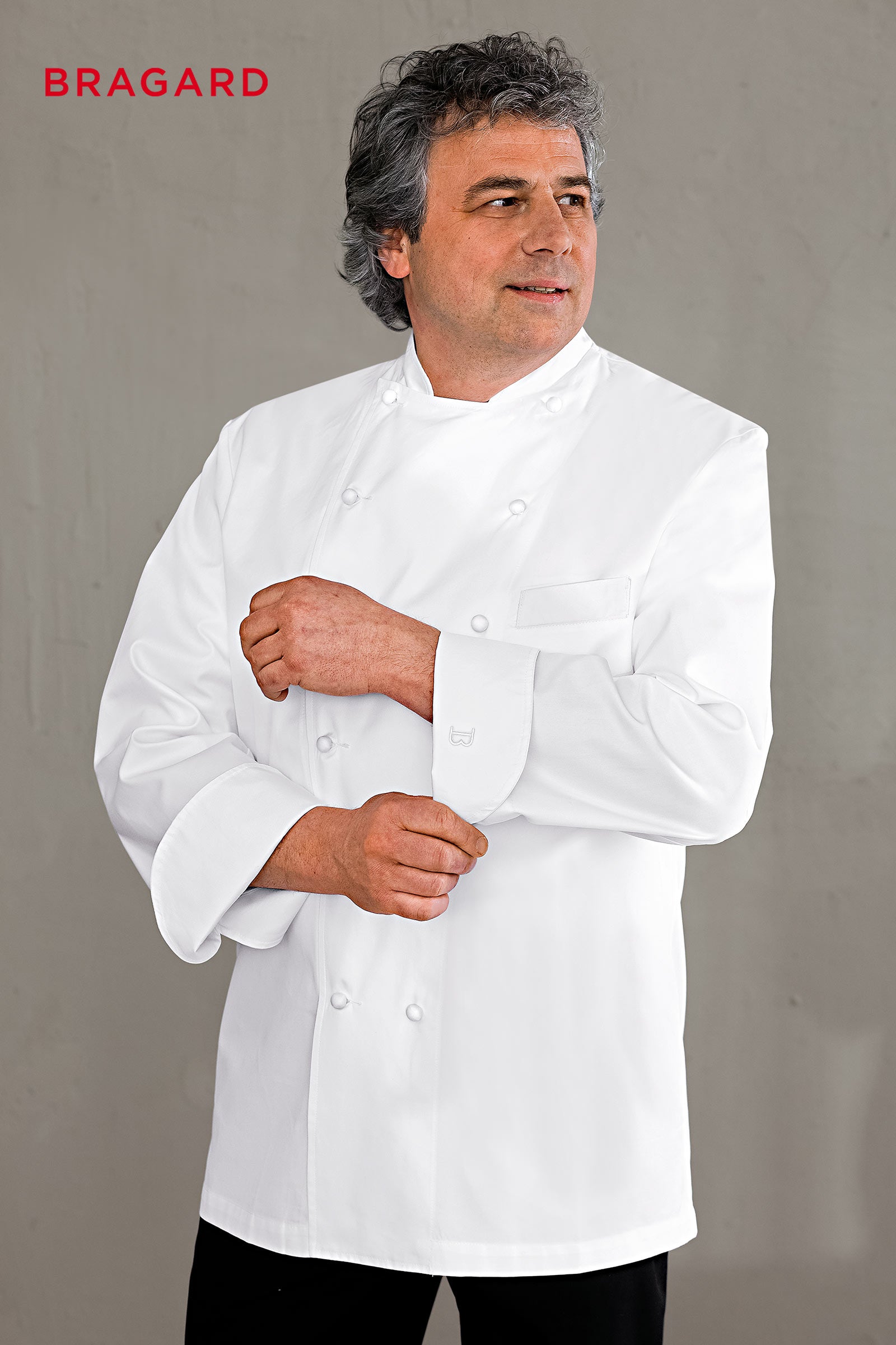 Chef-Kochjacke mit Brusttasche, Vorderansicht