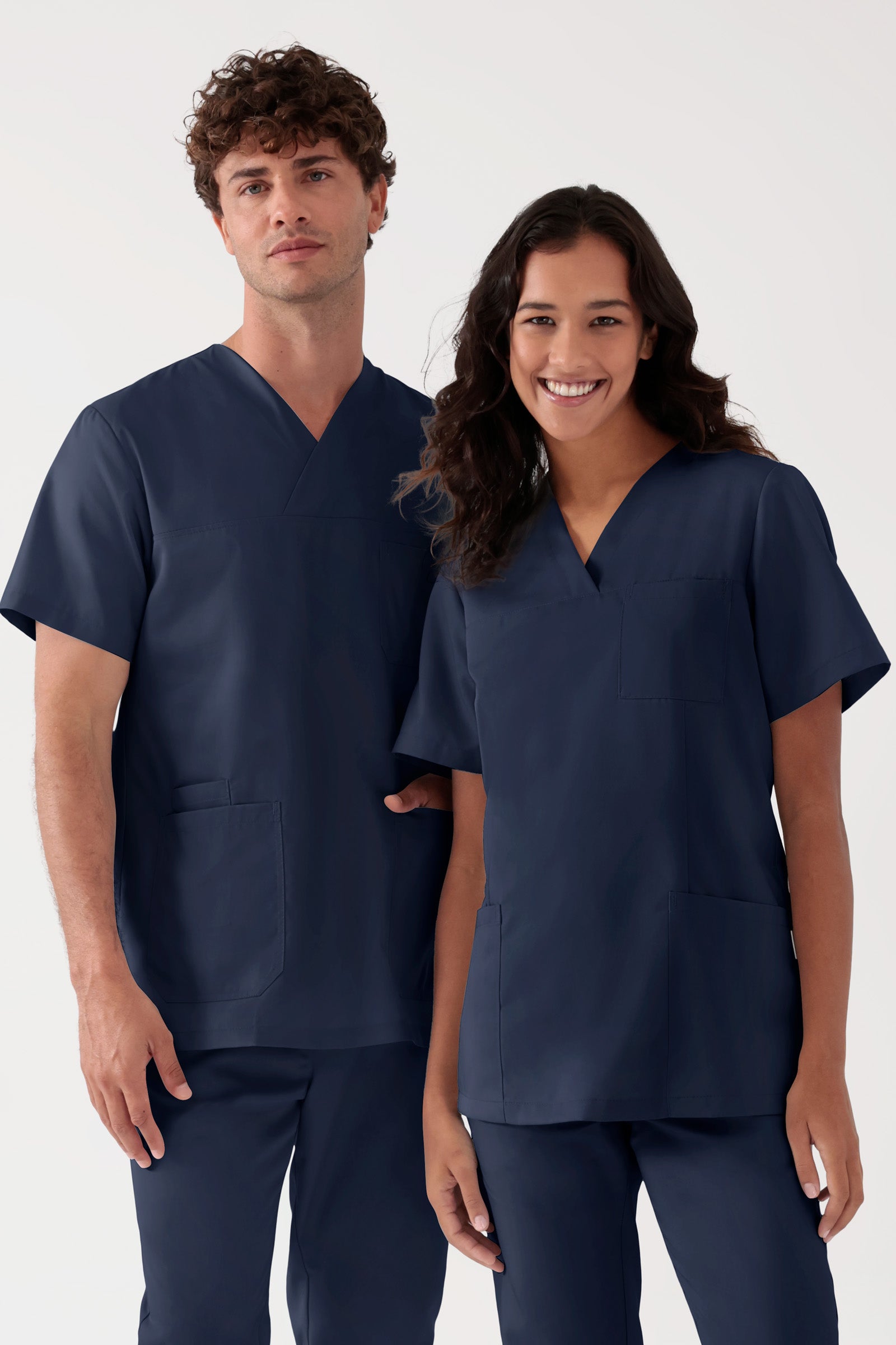 TENCEL™ Schlupfkasack Herren - V-Ausschnitt navy, Vorderansicht
