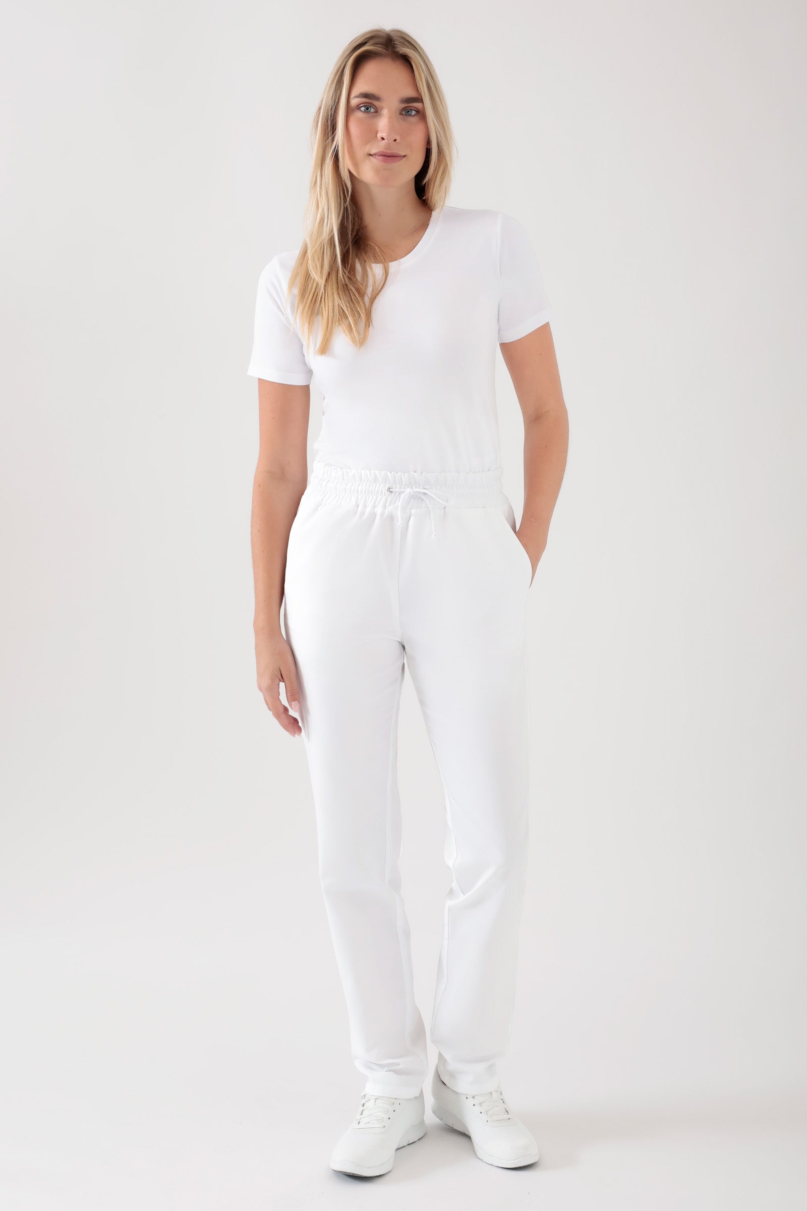 TENCEL™ Hose Unisex - Rundumgummibund weiß