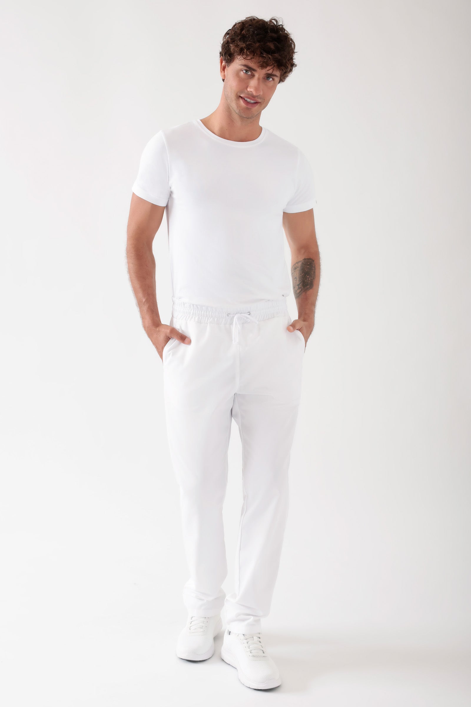 TENCEL™ Hose Unisex - Rundumgummibund weiß, Vorderansicht