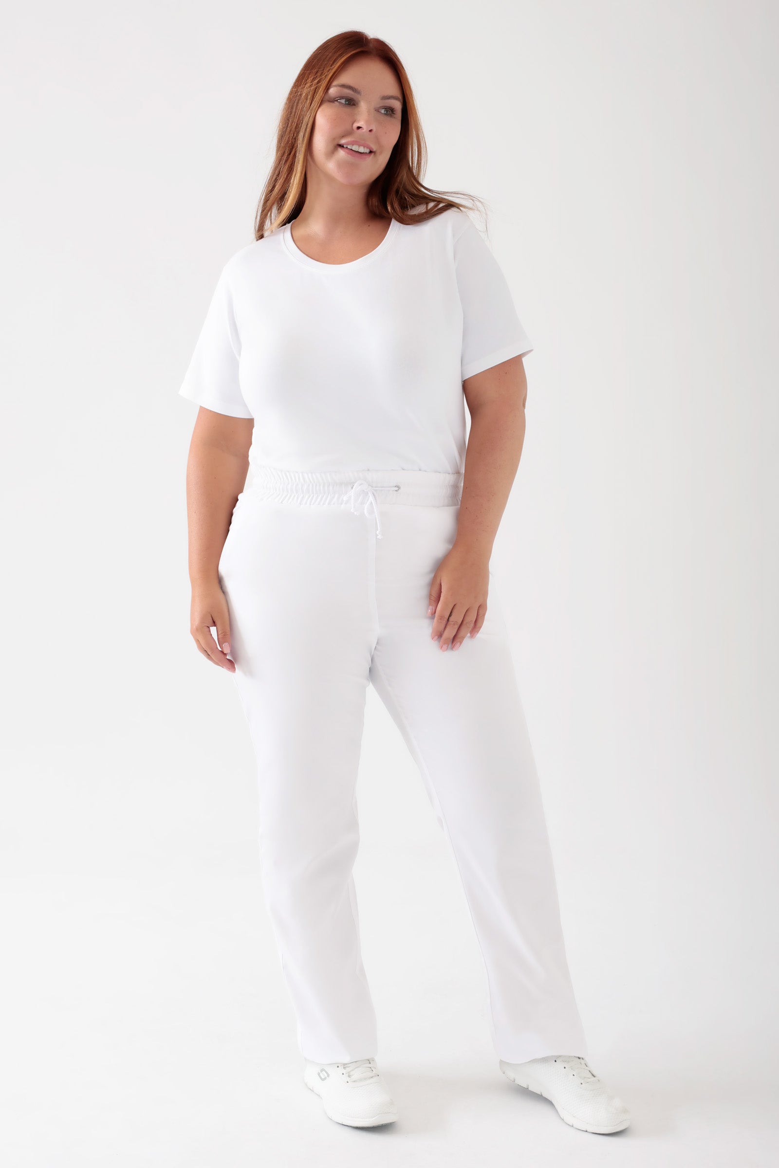 TENCEL™ Hose Unisex - Rundumgummibund weiß, Vorderansicht