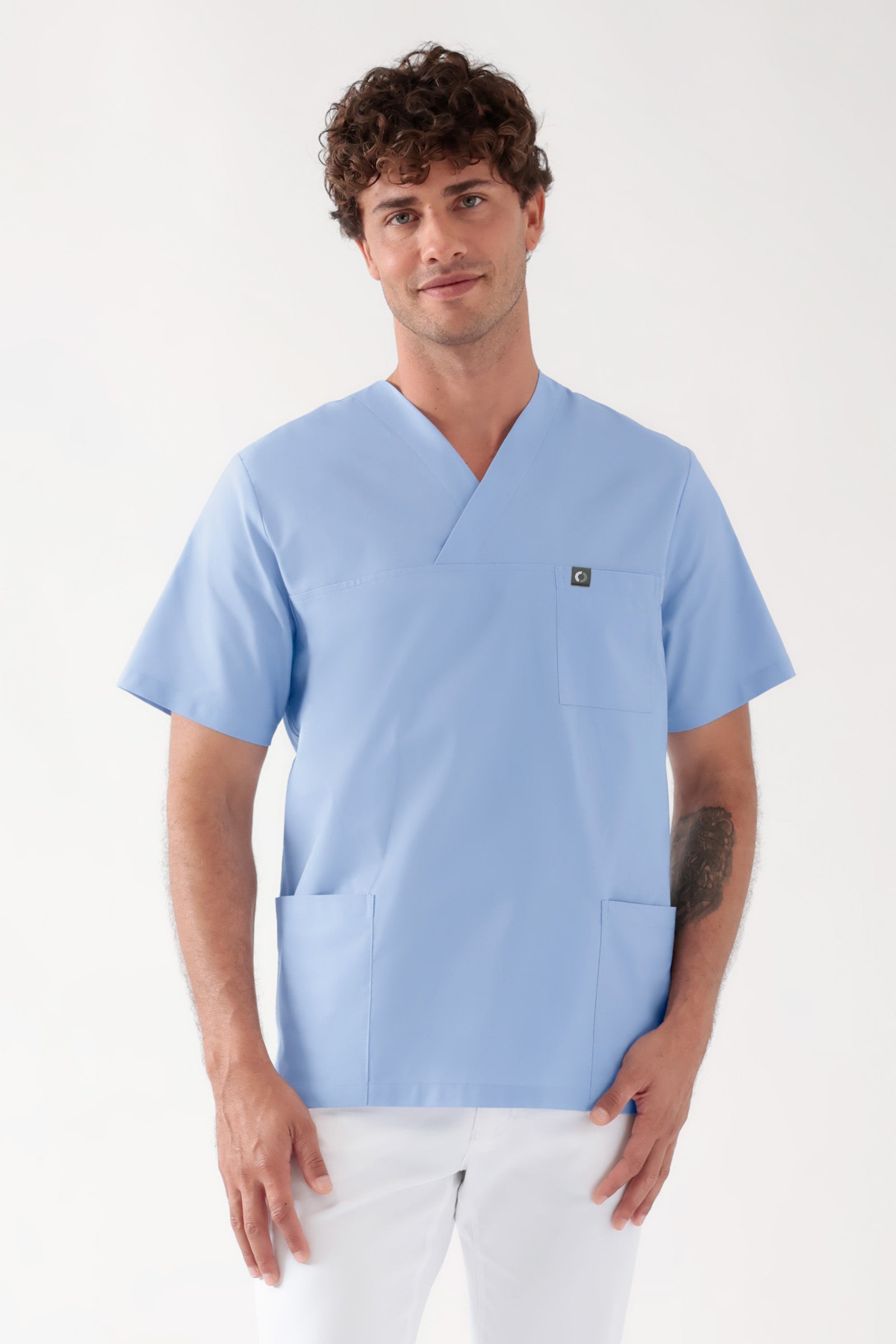 Baumwolle Schlupfkasack Unisex - Doppelpack light blue, Vorderansicht