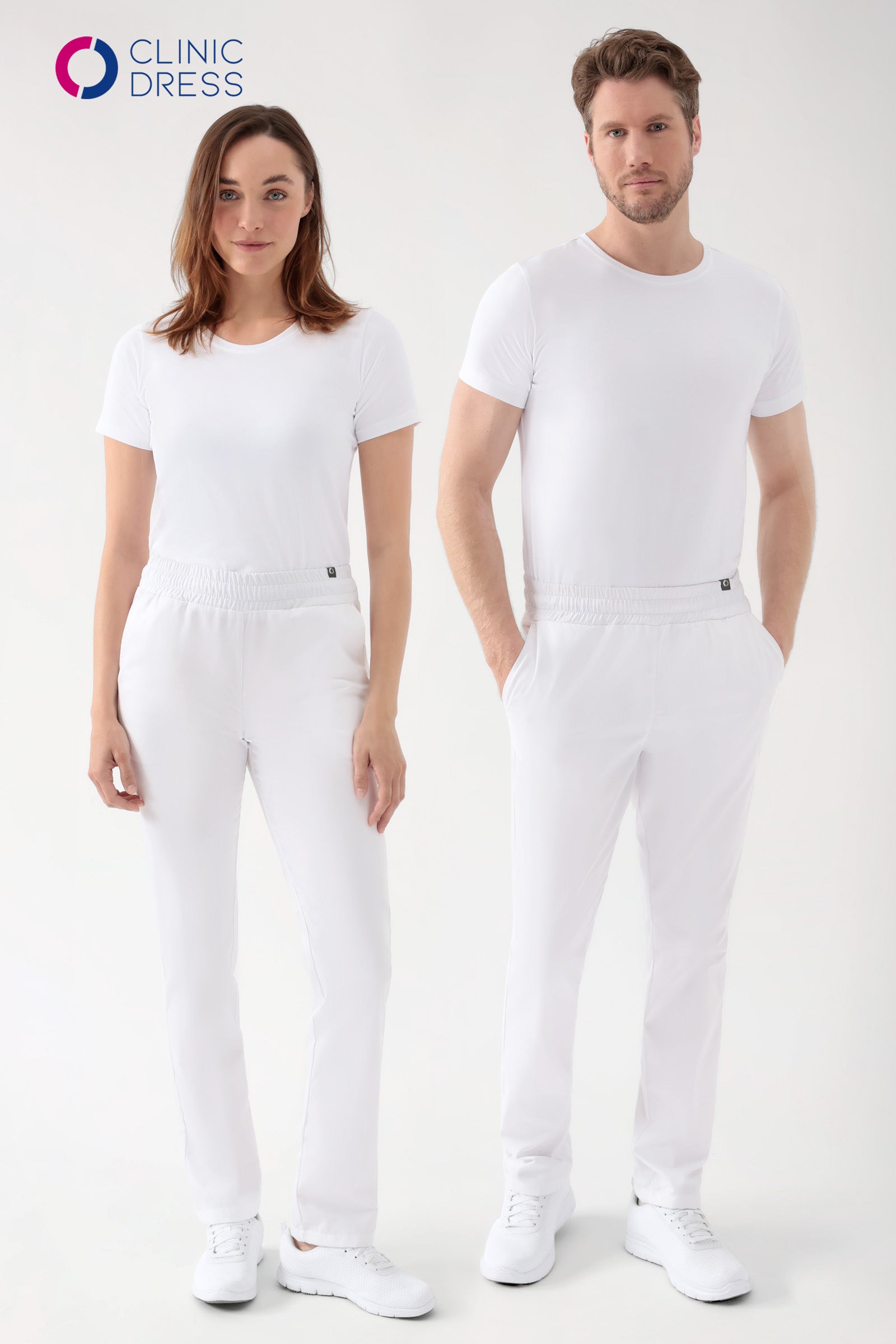 CORE Hose Unisex - hoher Bund weiß, Vorderansicht