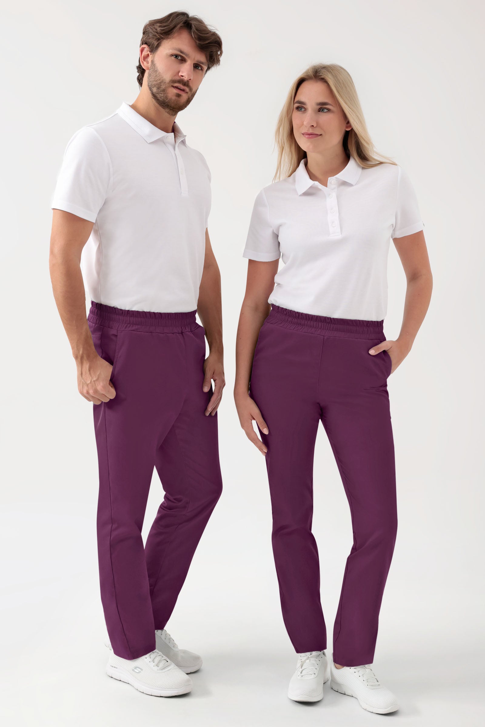 GREEN Stretch Hose Unisex - Rundumgummibund pflaume, Vorderansicht