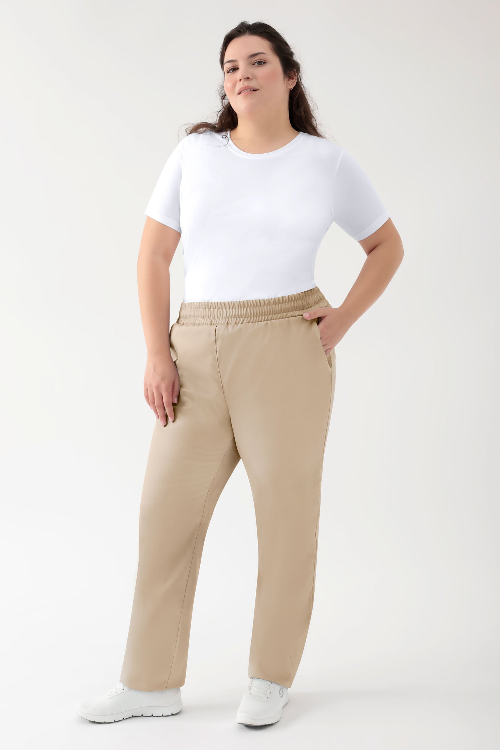 GREEN Stretch Hose Unisex - Rundumgummibund sand, Vorderansicht