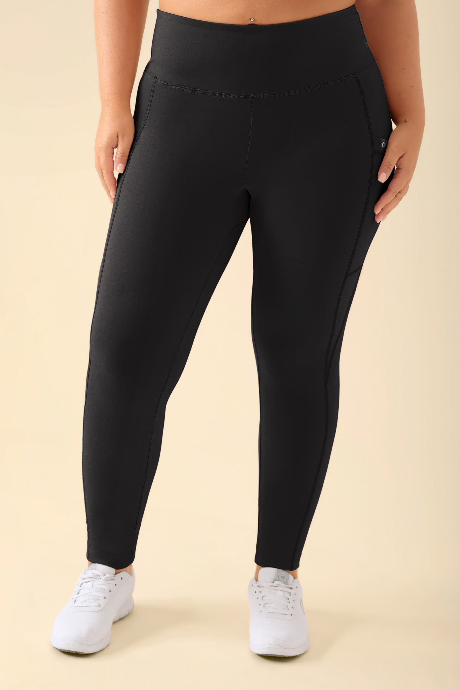 KAERE Leggings Damen - super elastisch schwarz, Vorderansicht