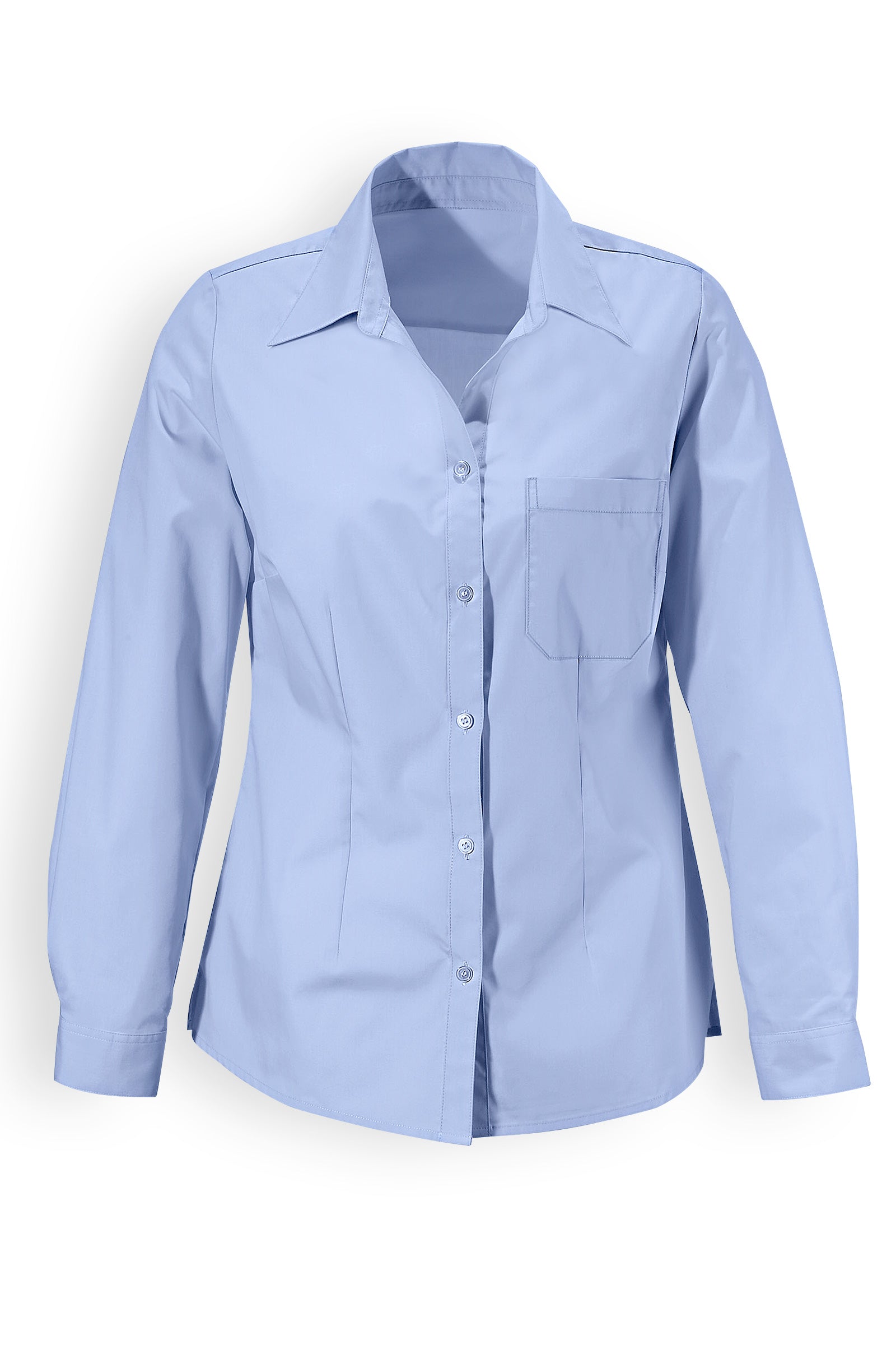 Bluse Eisblau Abgerundeter Saum