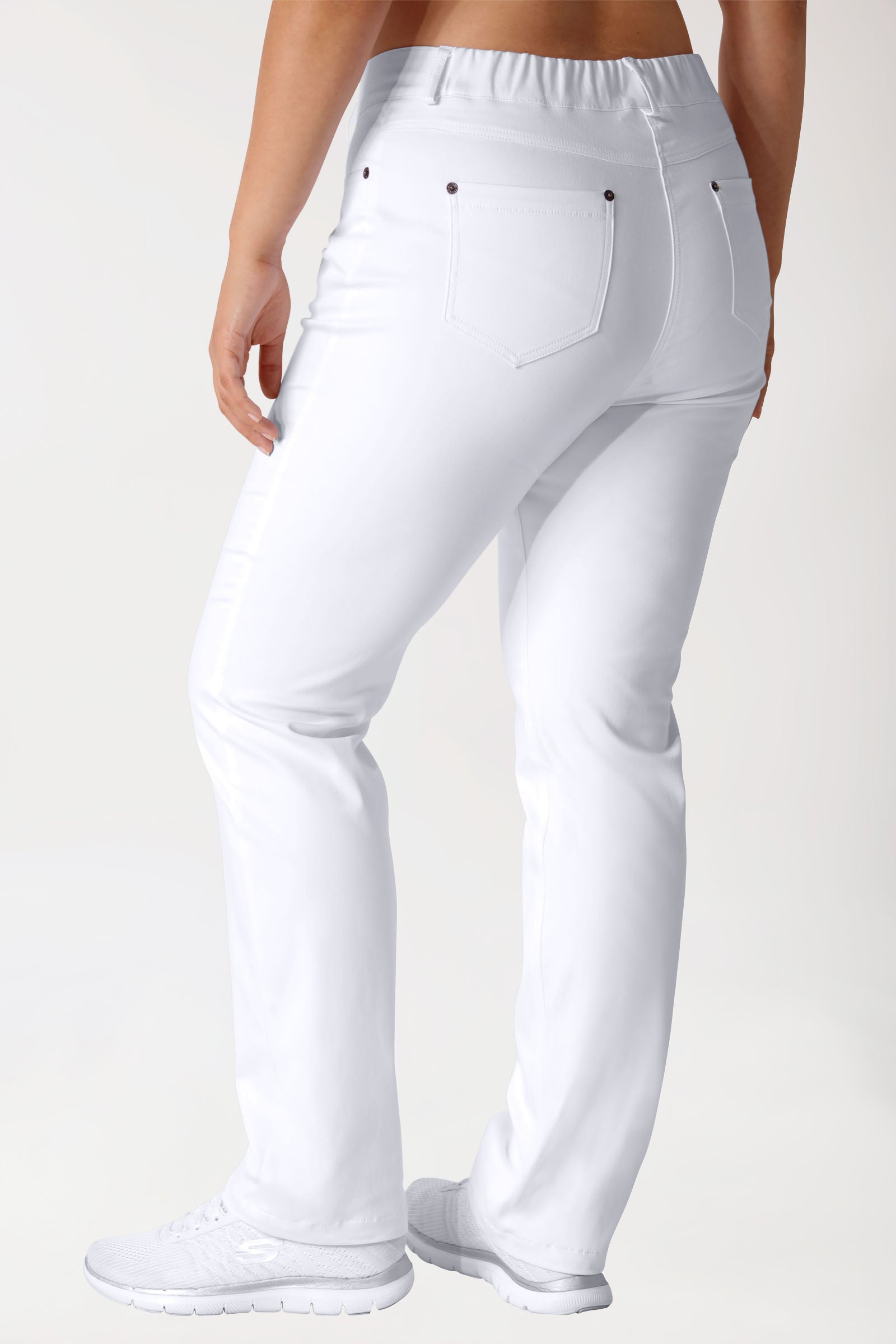 Curved Hose COMFY FLEX - 5-Pocket weiß, Vorderansicht