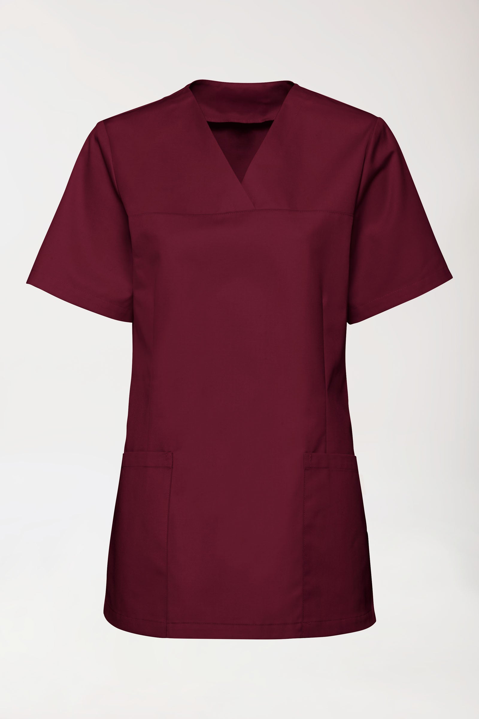 Stretch Schlupfkasack Damen - V-Ausschnitt bordeaux