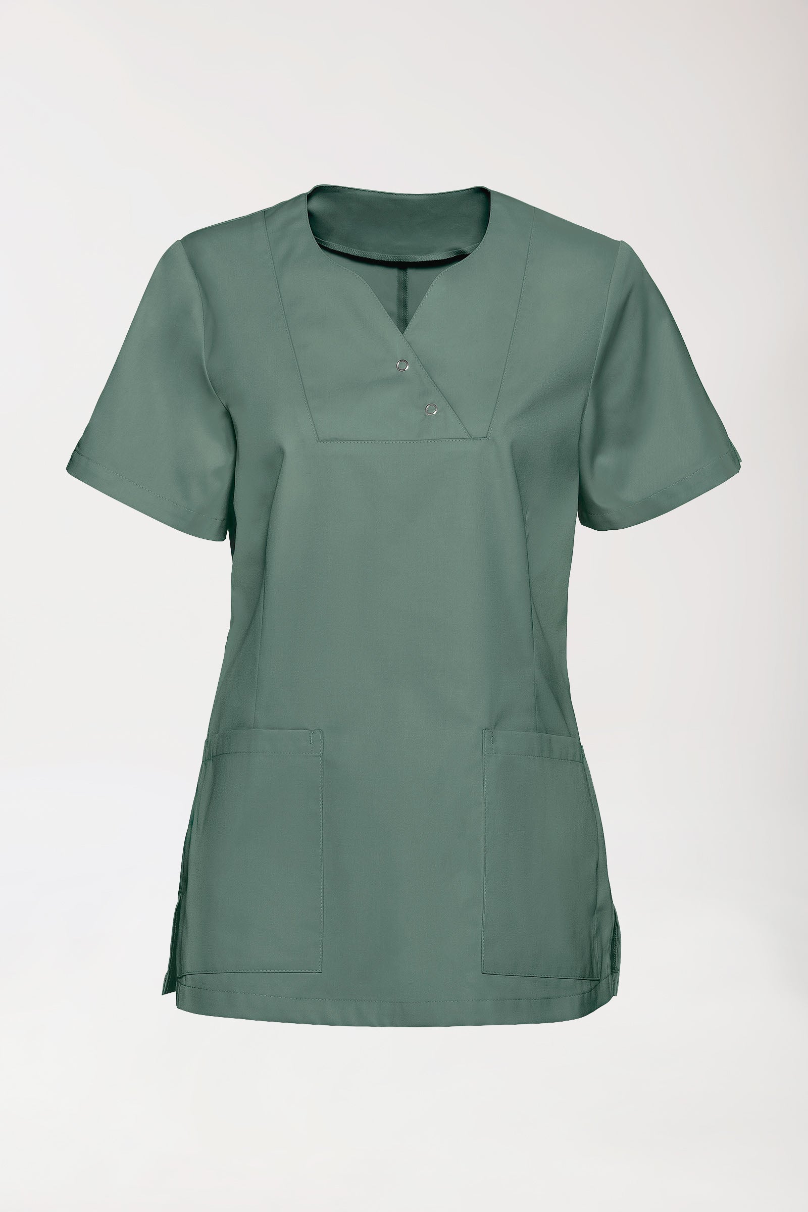 CORE Schlupfkasack Damen curved fit - mit Druckknöpfen dunkelgrün