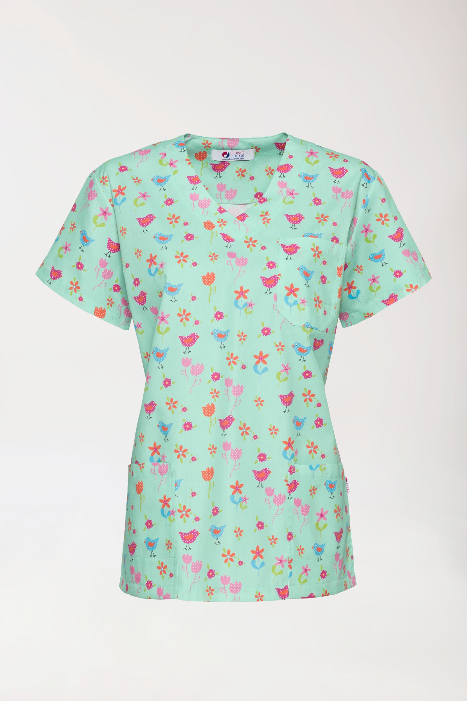 Leichter Schlupfkasack Damen - Alloverprint opal/bunt