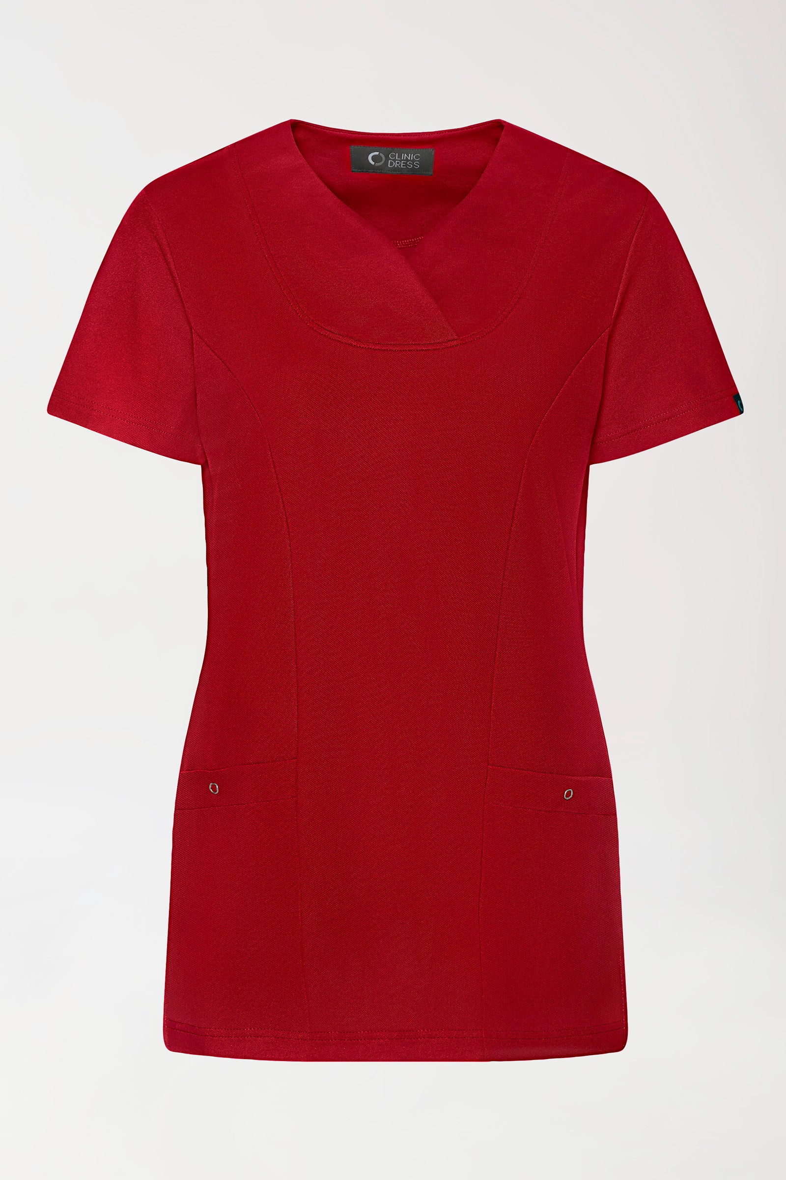 COMFY FLEX Stretch Schlupfkasack Damen - Herzausschnitt rot, Vorderansicht