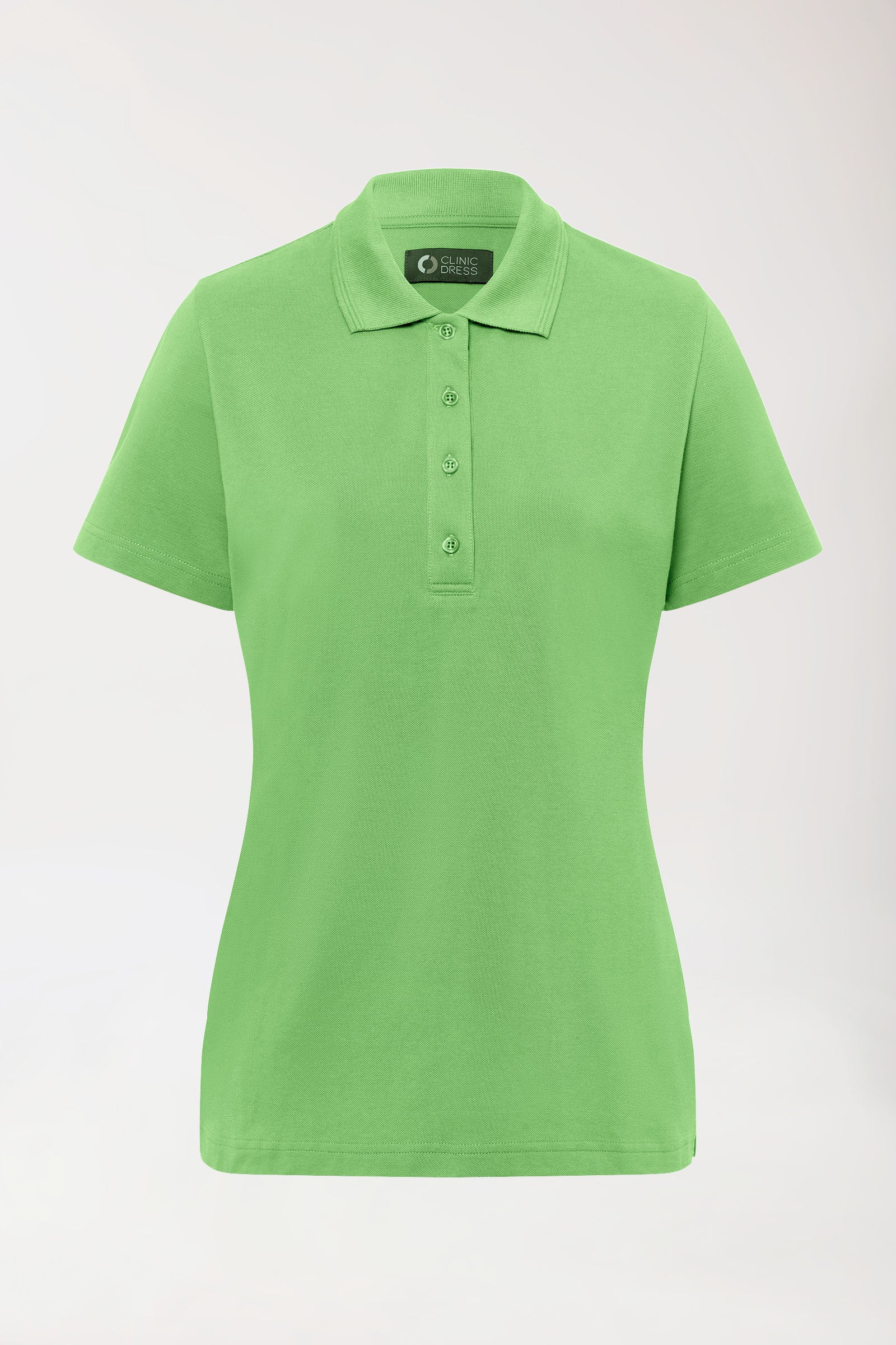 COMFY FLEX Stretch Shirt Damen - Polokragen apfelgrün, Vorderansicht