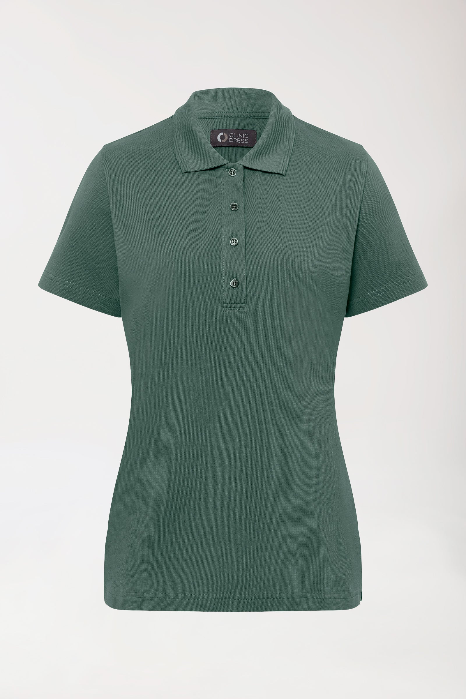 COMFY FLEX Stretch Shirt Damen - Polokragen dunkelgrün, Vorderansicht