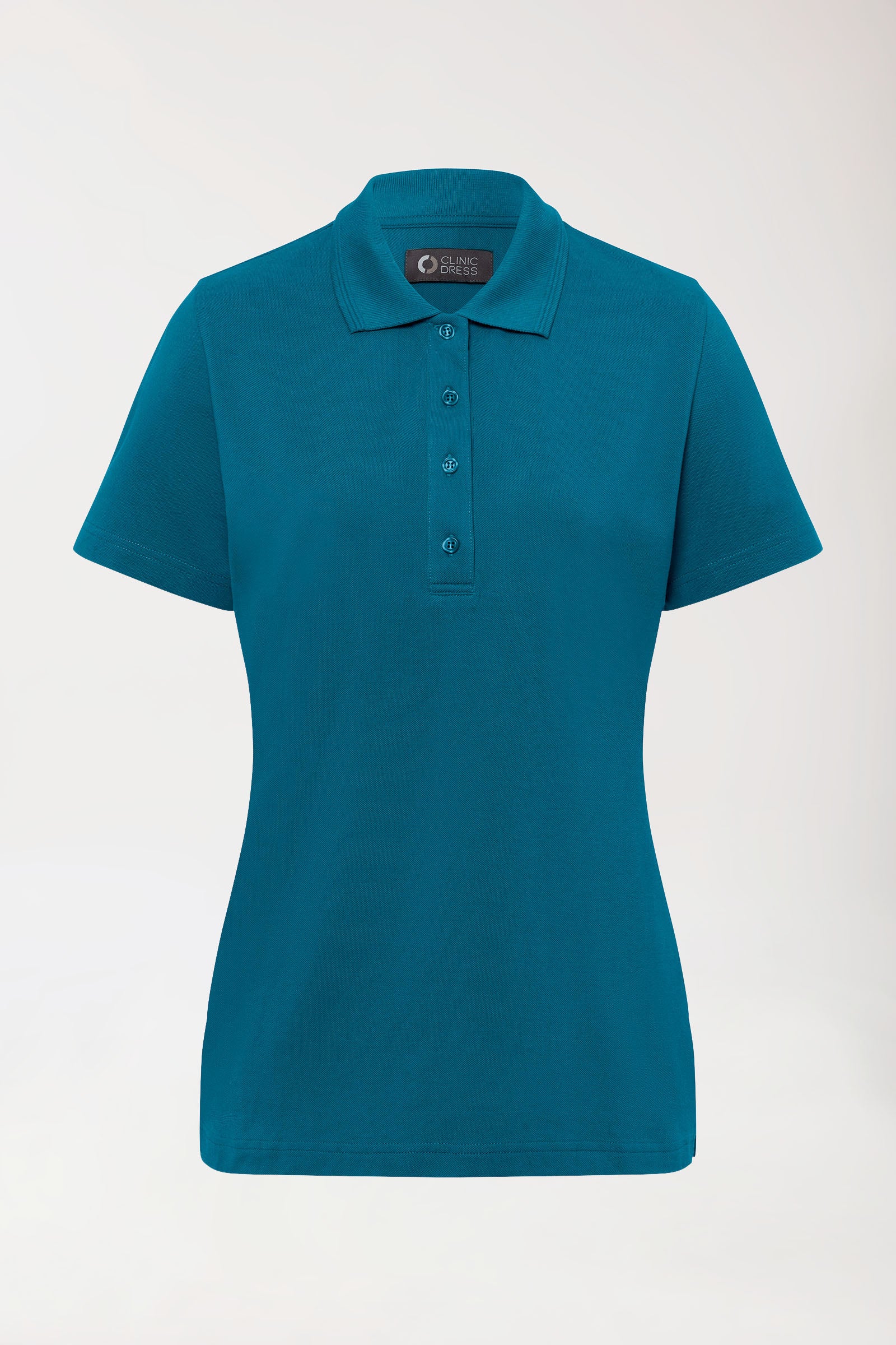 COMFY FLEX Stretch Shirt Damen - Polokragen petrol, Vorderansicht