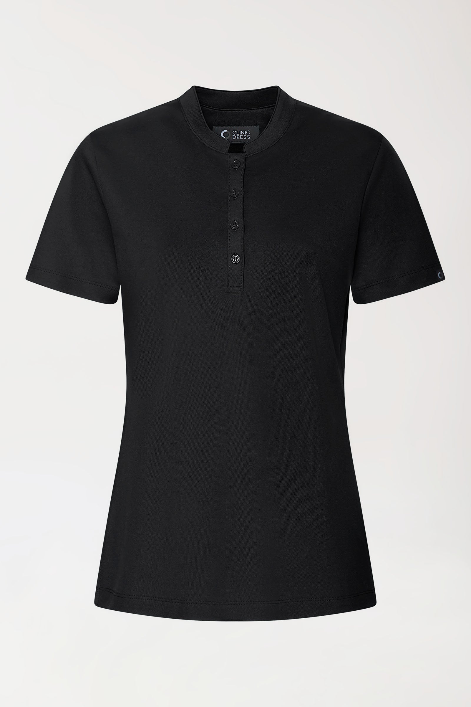 COMFY FLEX Stretch Shirt Damen - Stehkragen schwarz, Vorderansicht