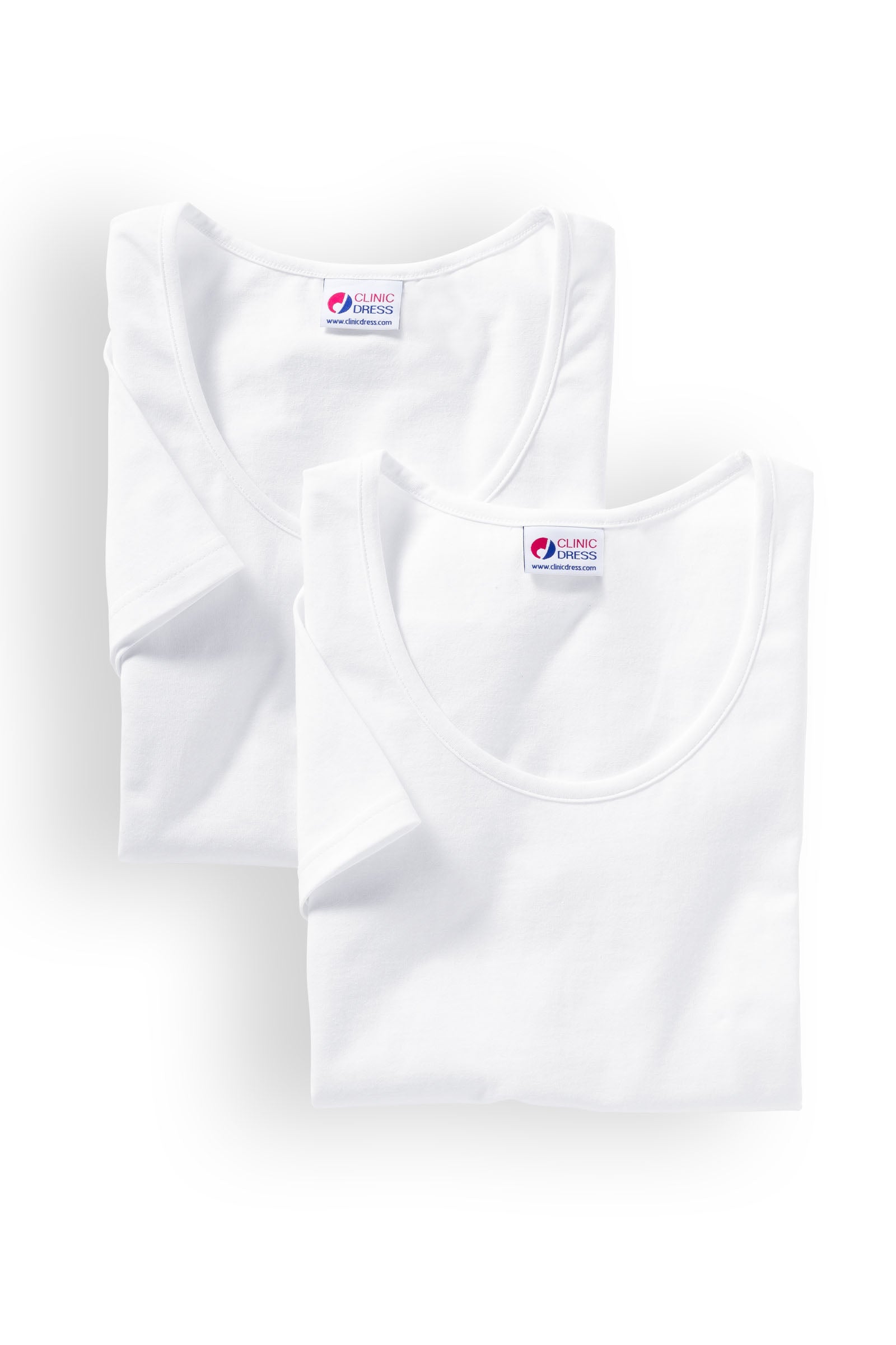 Baumwoll Shirts Damen Doppelpack - 1/2 Arm weiß