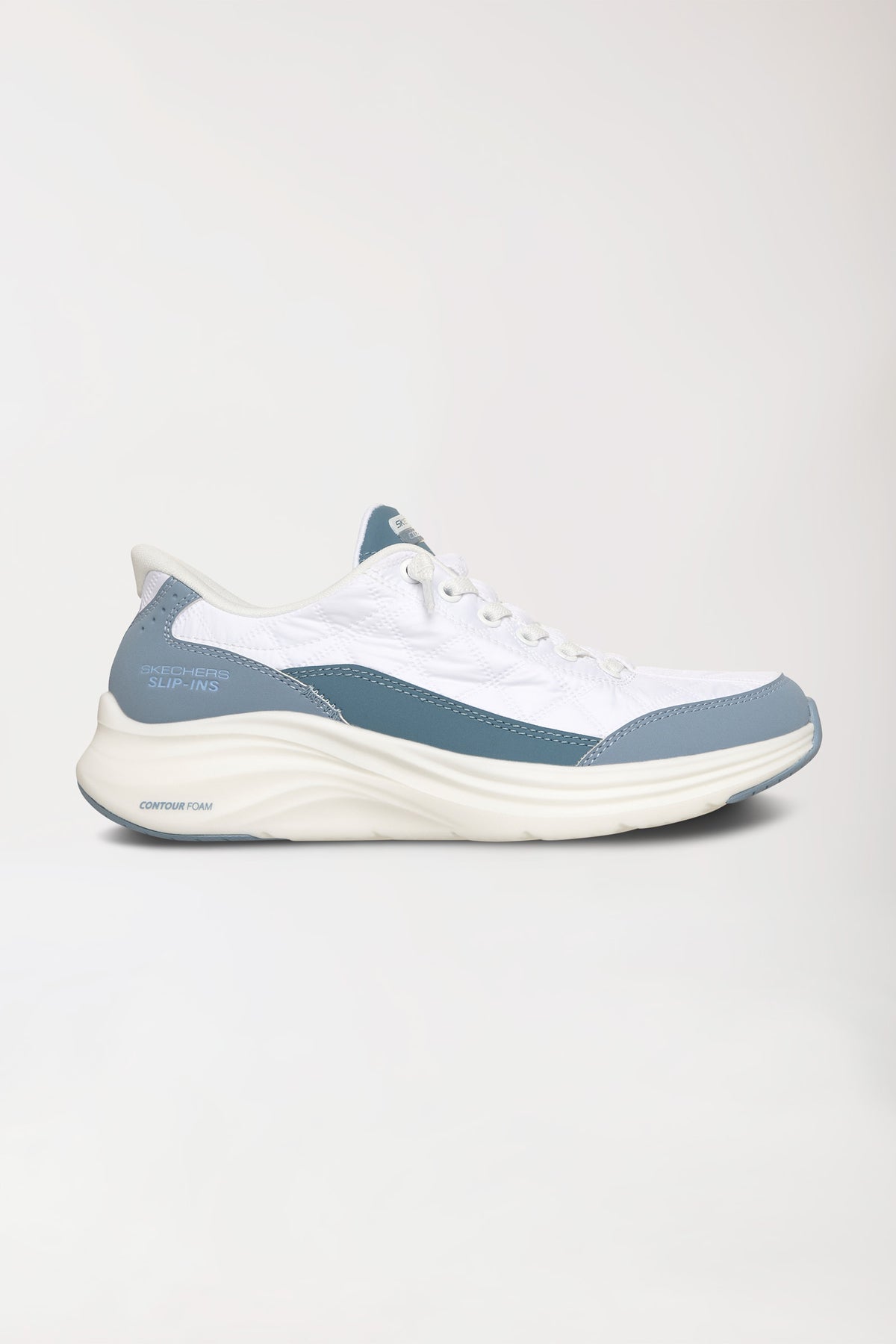 Damen Sneaker-SKECHERS Slip-ins-weiß/hellblau, Vorderansicht