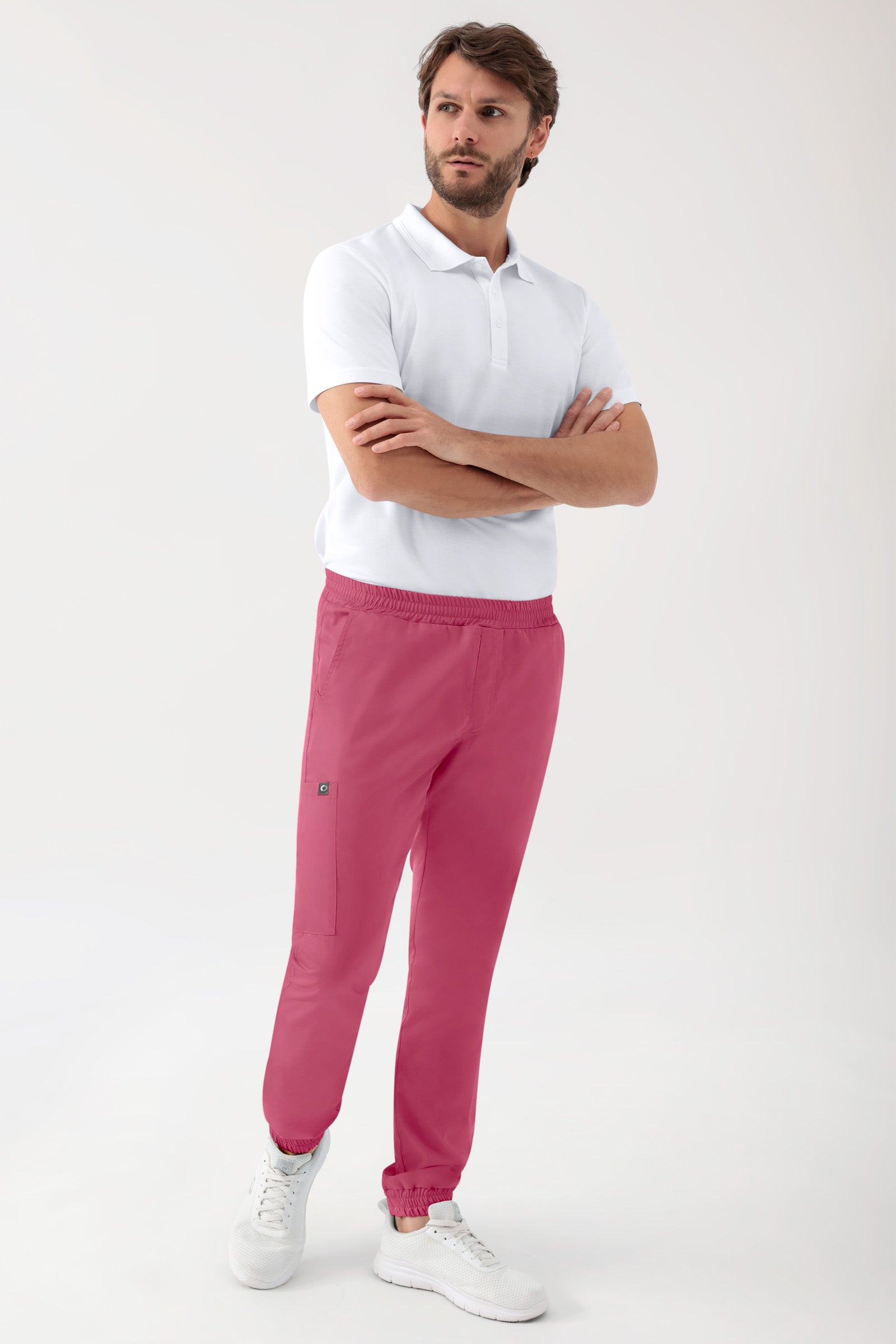 GREEN Stretch Hose Herren - Jogpants Style rosenholz