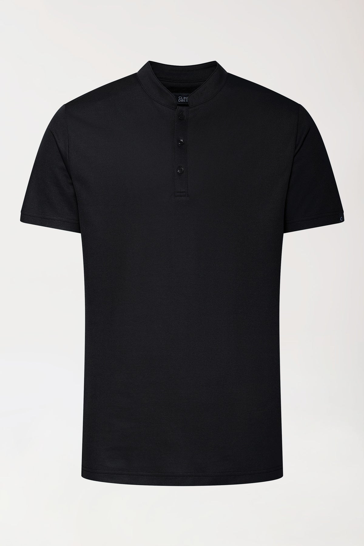 COMFY FLEX Stretch Shirt Herren - Stehkragen schwarz, Vorderansicht