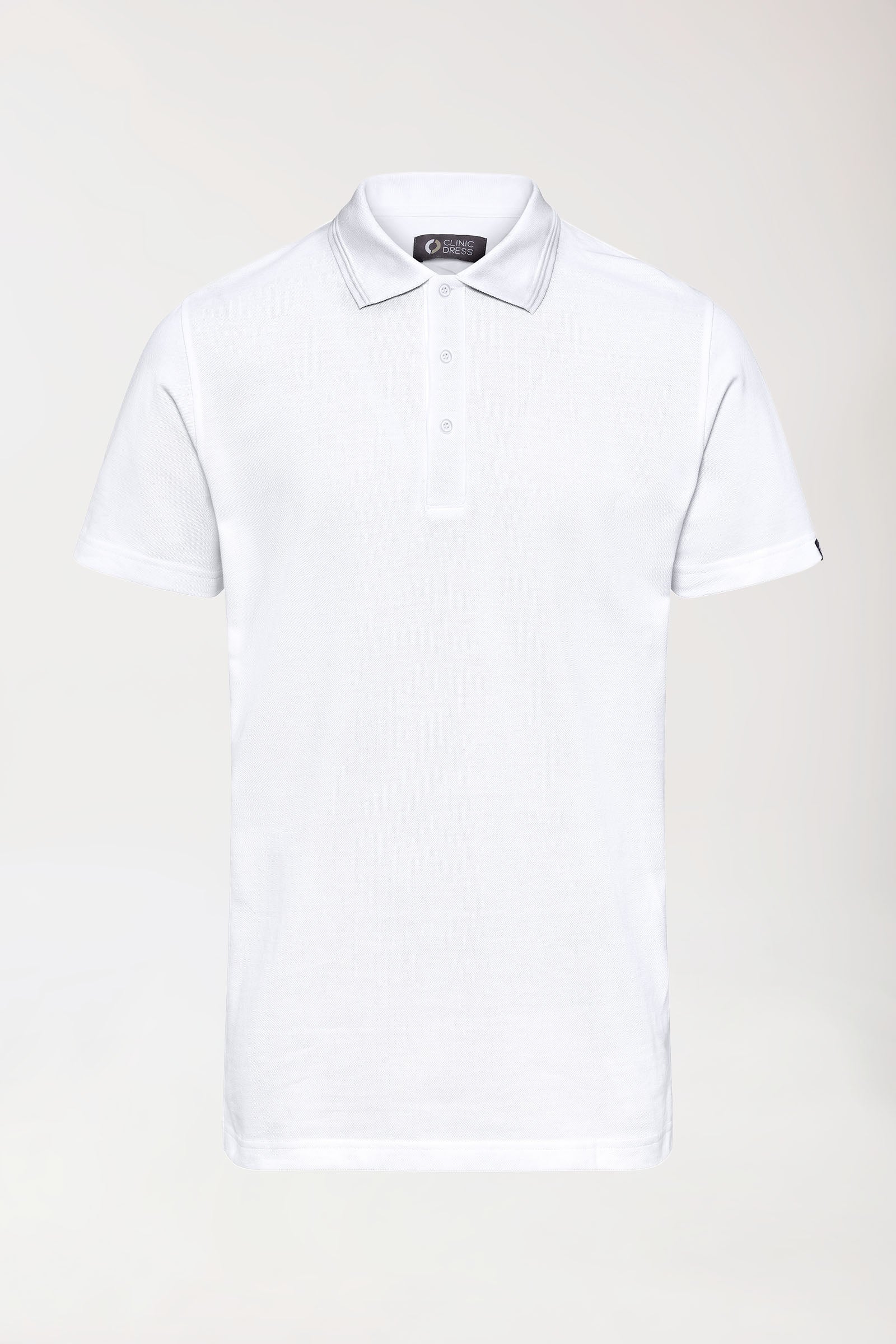 COMFY FLEX Stretch Shirt Herren - Polokragen weiß, Vorderansicht