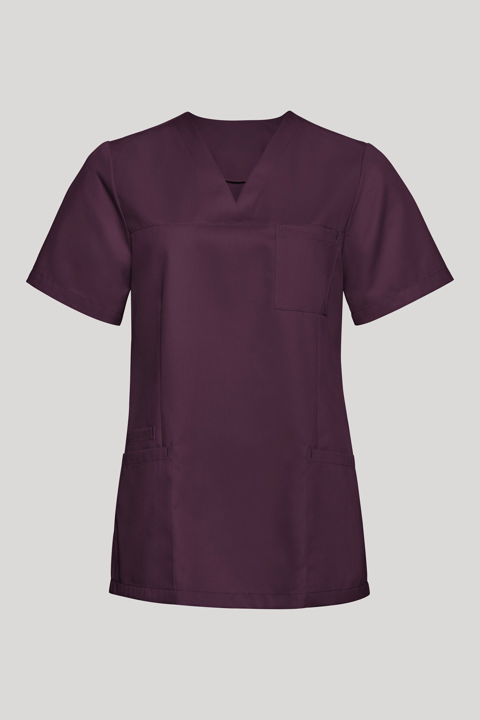 TENCEL™ Schlupfkasack Damen - V-Ausschnitt black berry, Vorderansicht