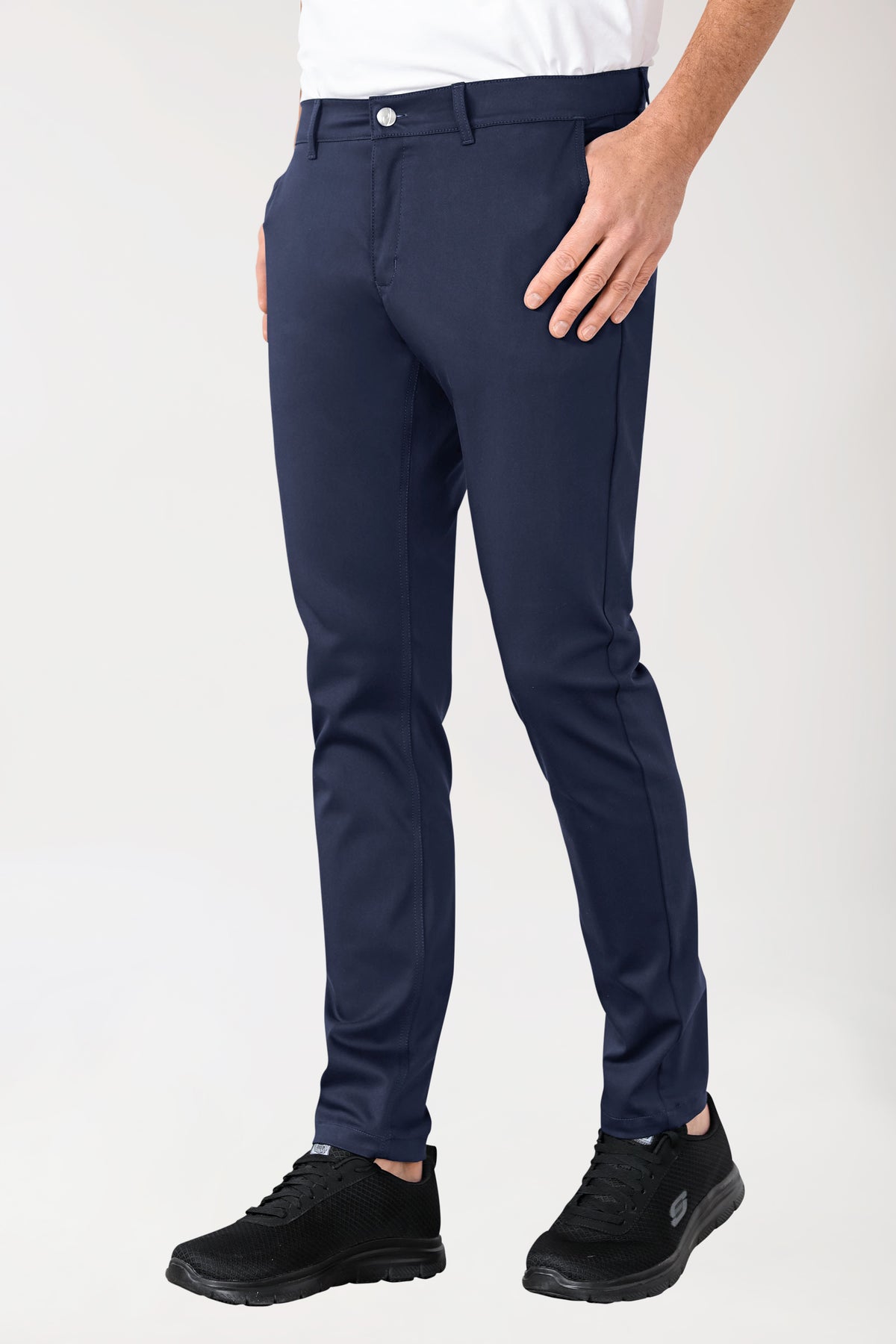 Stretch Hose Herren - Chino Style navy, Vorderansicht