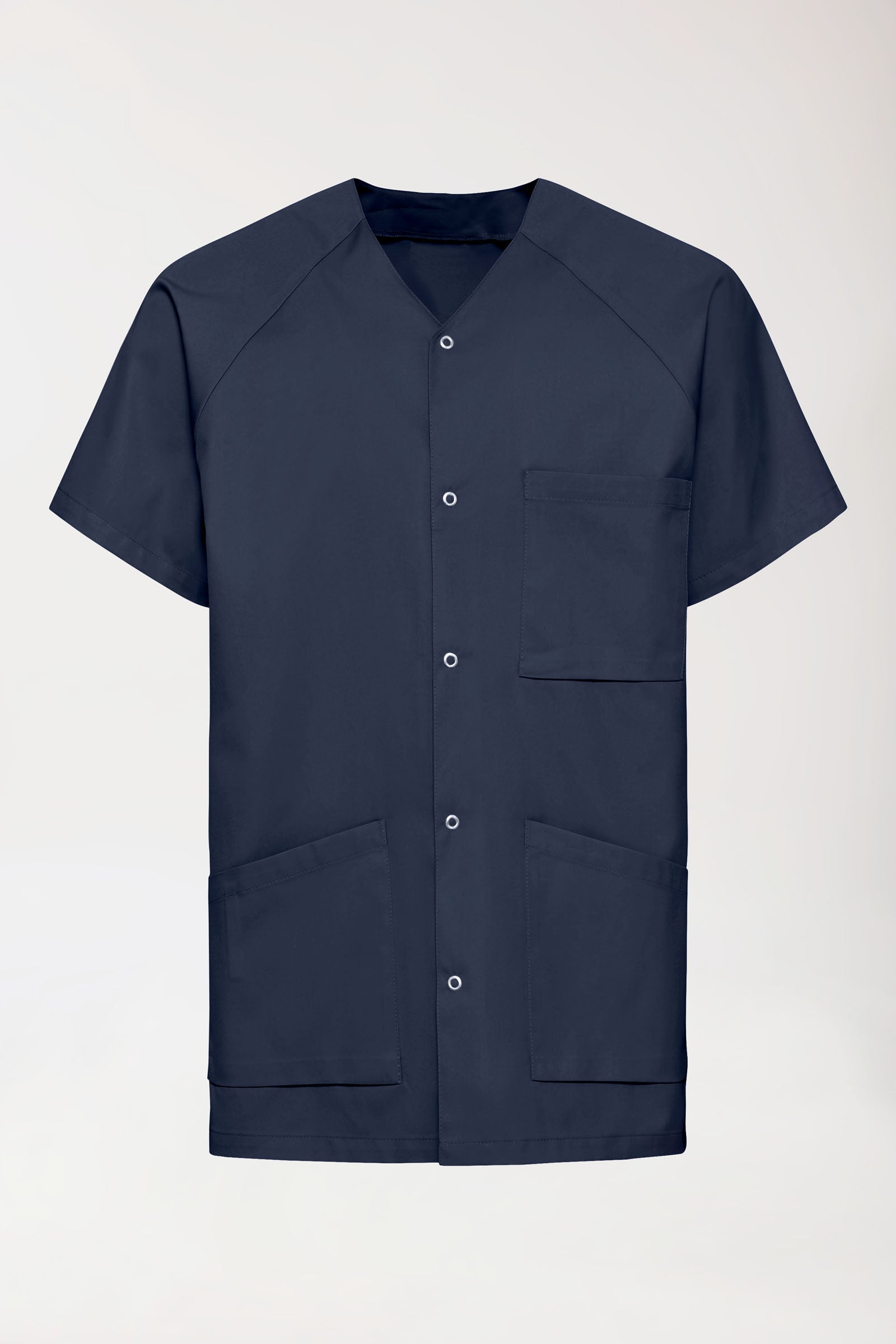 Kasack Herren - Druckknopfleiste navy, Vorderansicht