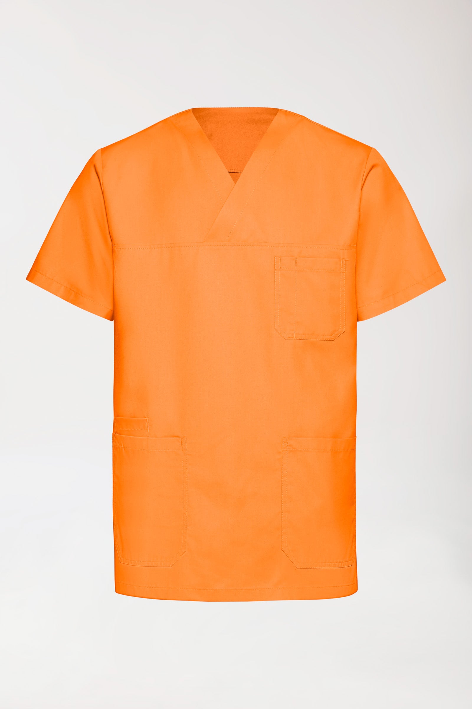 TENCEL™ Schlupfkasack Herren - V-Ausschnitt brillant orange, Vorderansicht