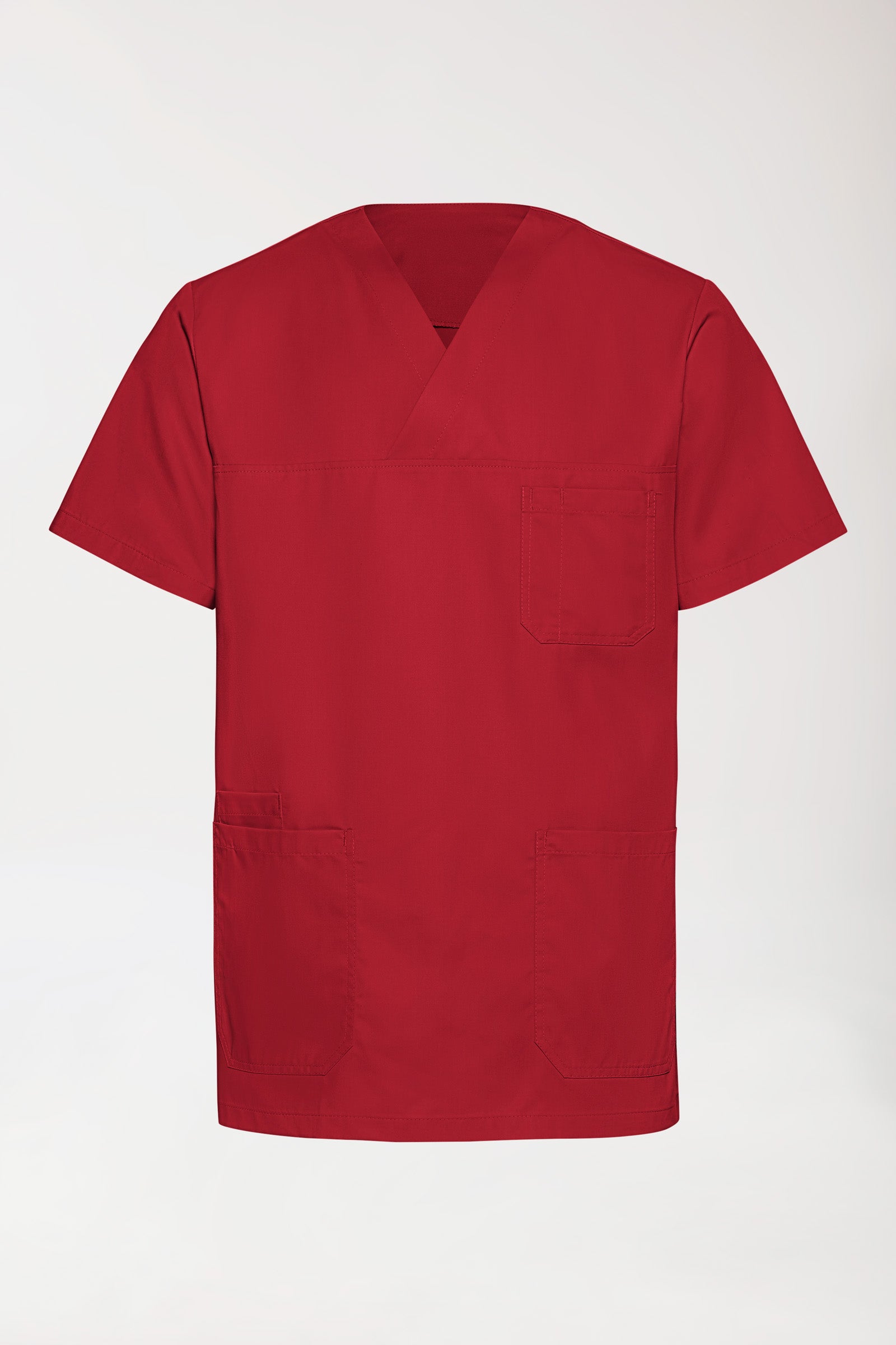 TENCEL™ Schlupfkasack Herren - V-Ausschnitt rot, Vorderansicht