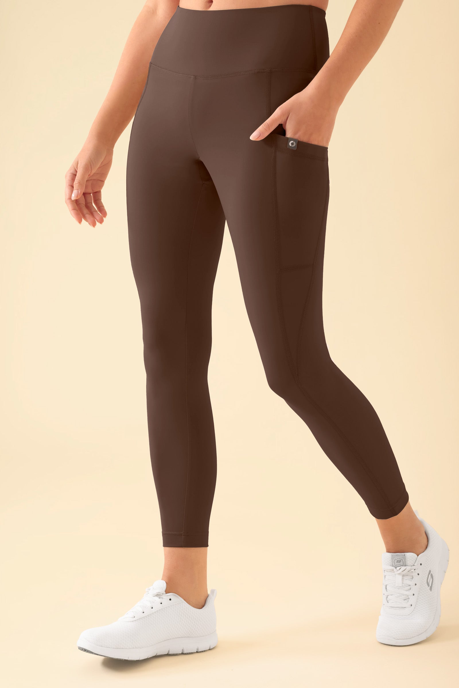 KAERE Leggings Damen - super elastisch coffee, Vorderansicht