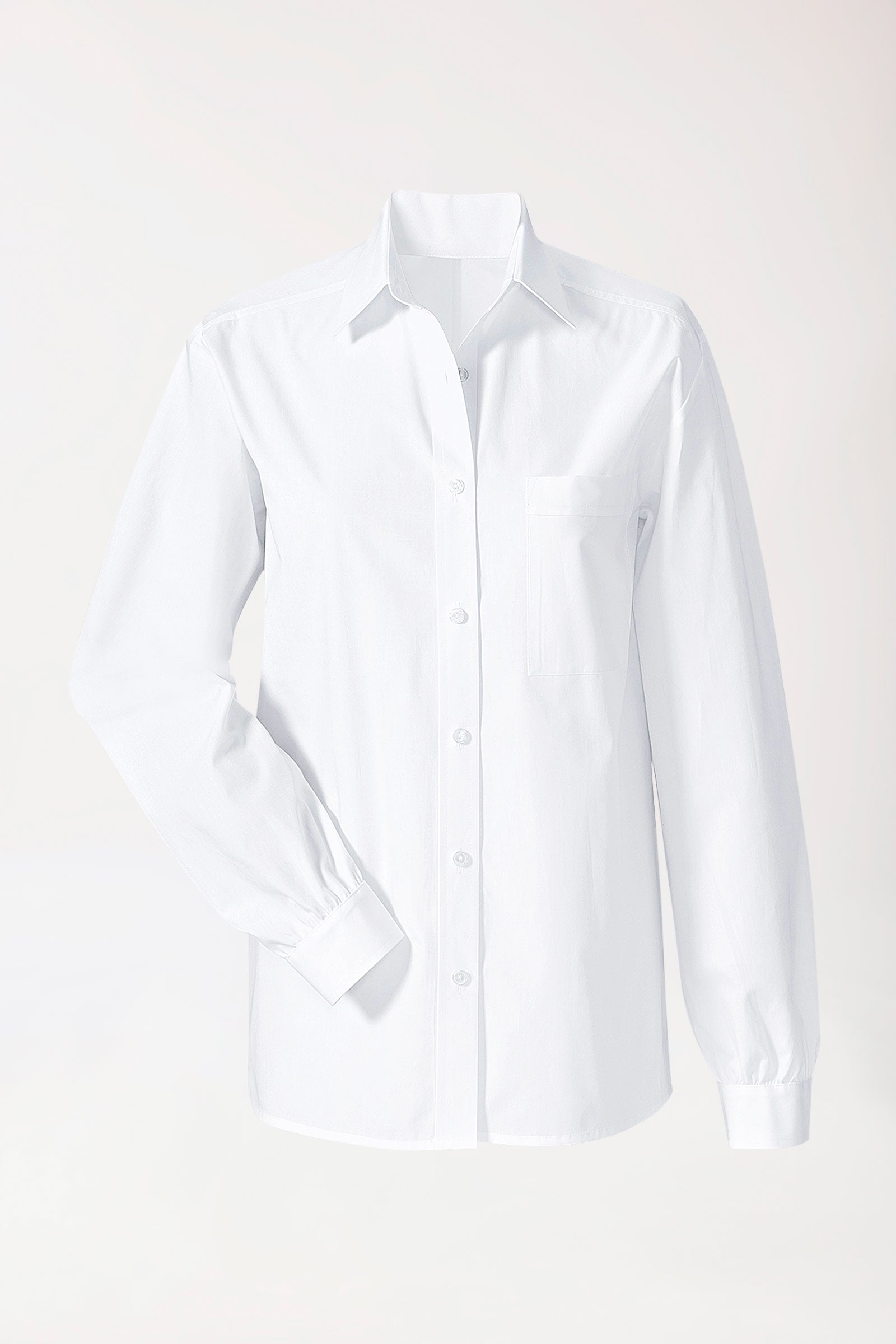 Bluse Weiß Langarm Mischgewebe